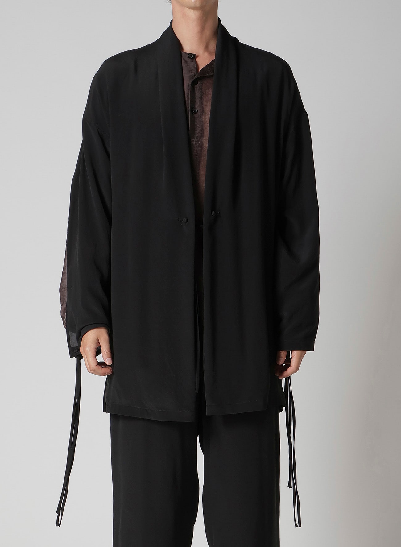 CREPE DE CHINE CHINA BUTTUN SCARF JACKET