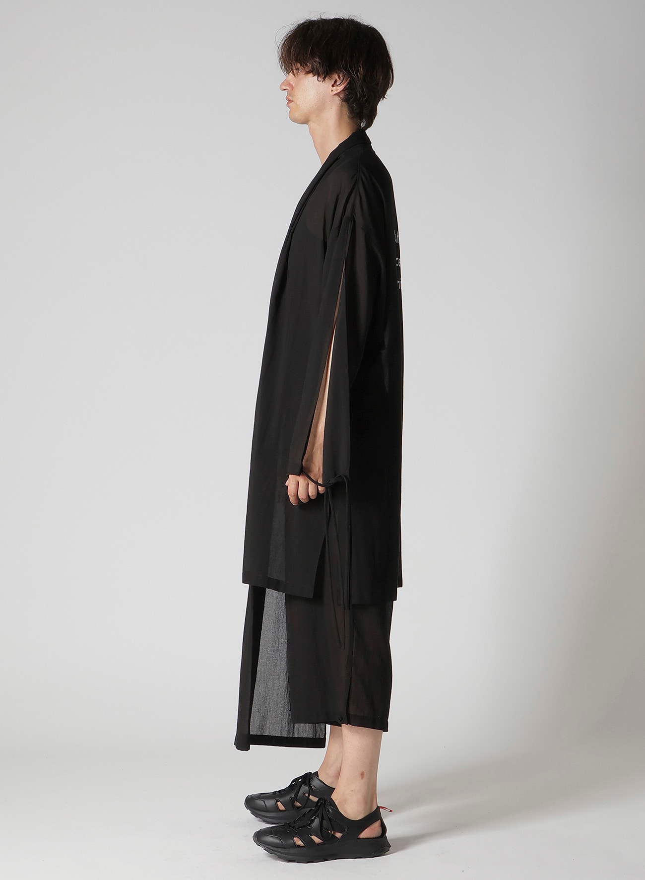 COTTON CIFFON MESSAGE PRINTED SCARF JACKET