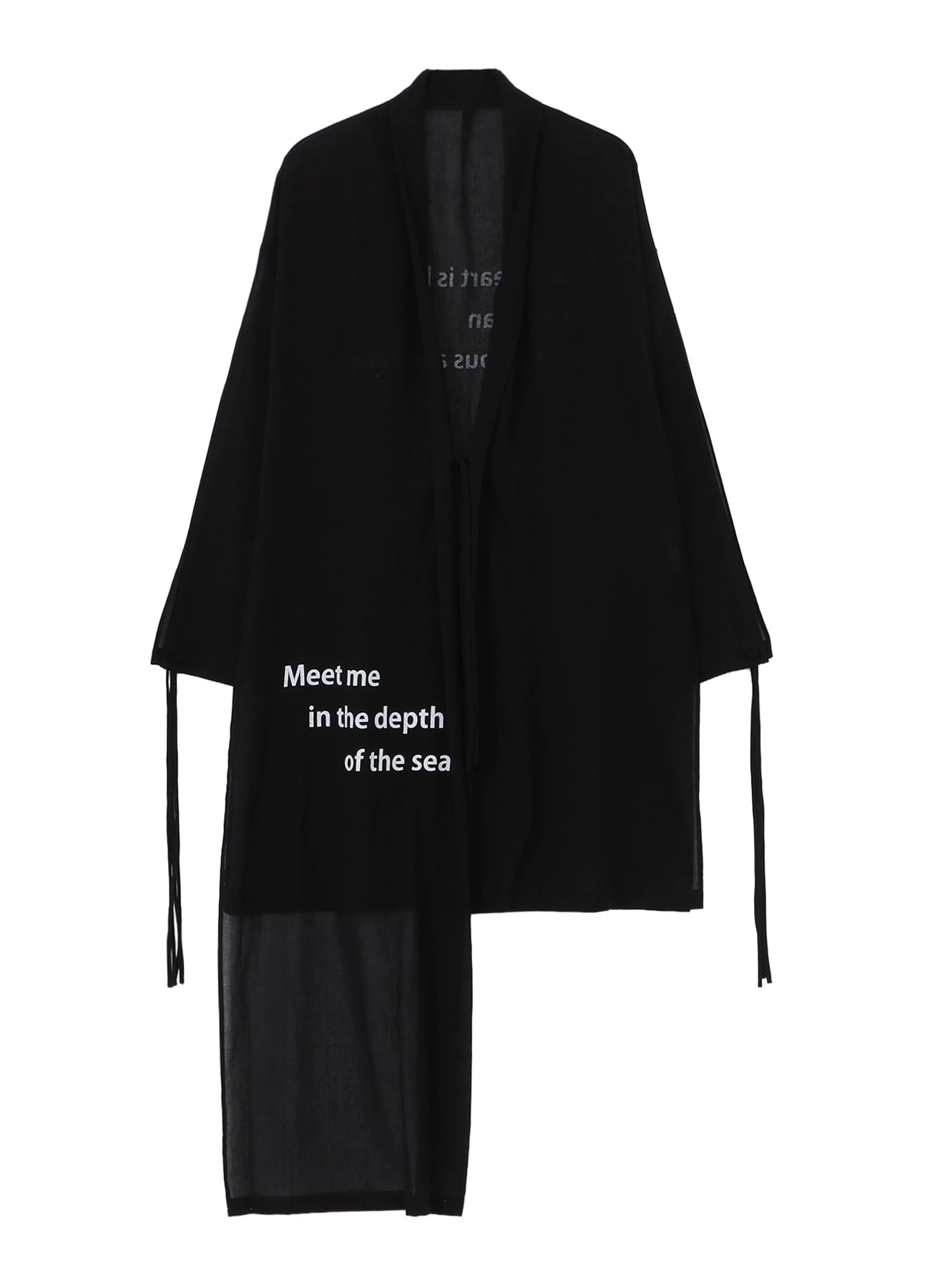 COTTON CIFFON MESSAGE PRINTED SCARF JACKET