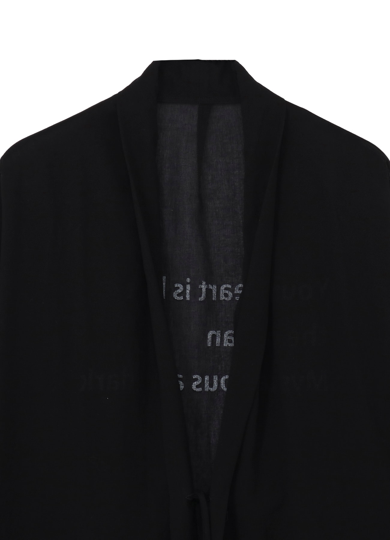 COTTON CIFFON MESSAGE PRINTED SCARF JACKET