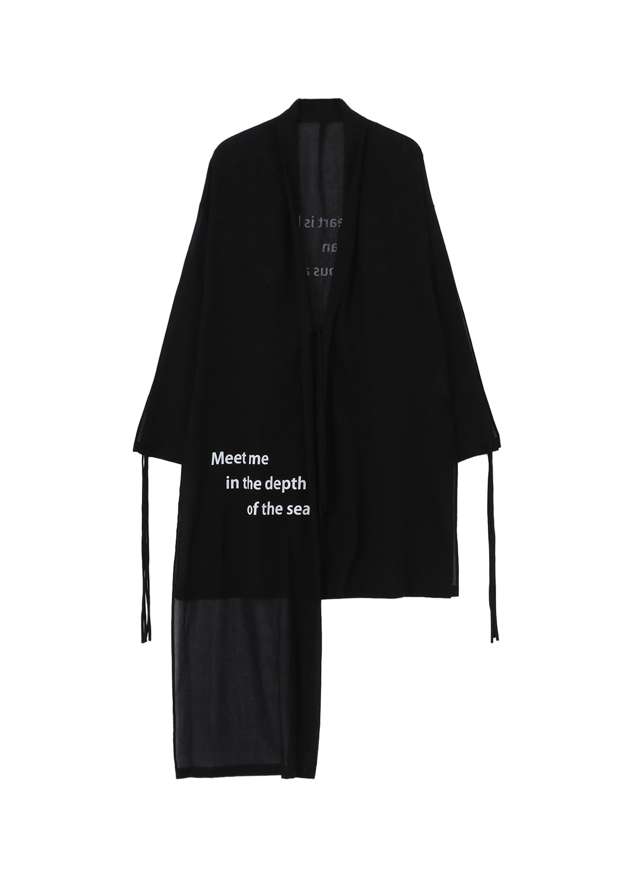 COTTON CIFFON MESSAGE PRINTED SCARF JACKET