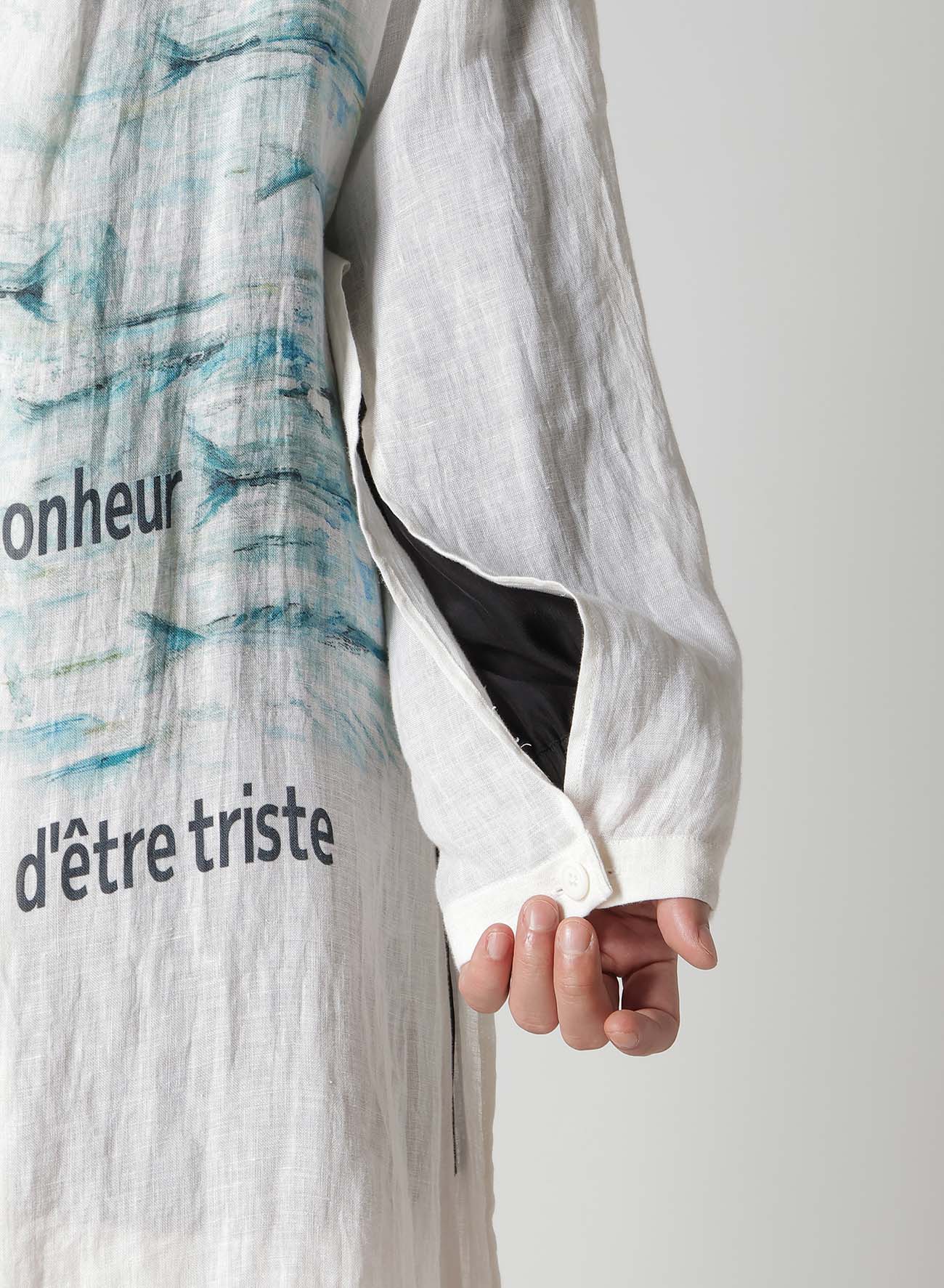 SAKANA MESSAGE PRINTED LONG JACKET