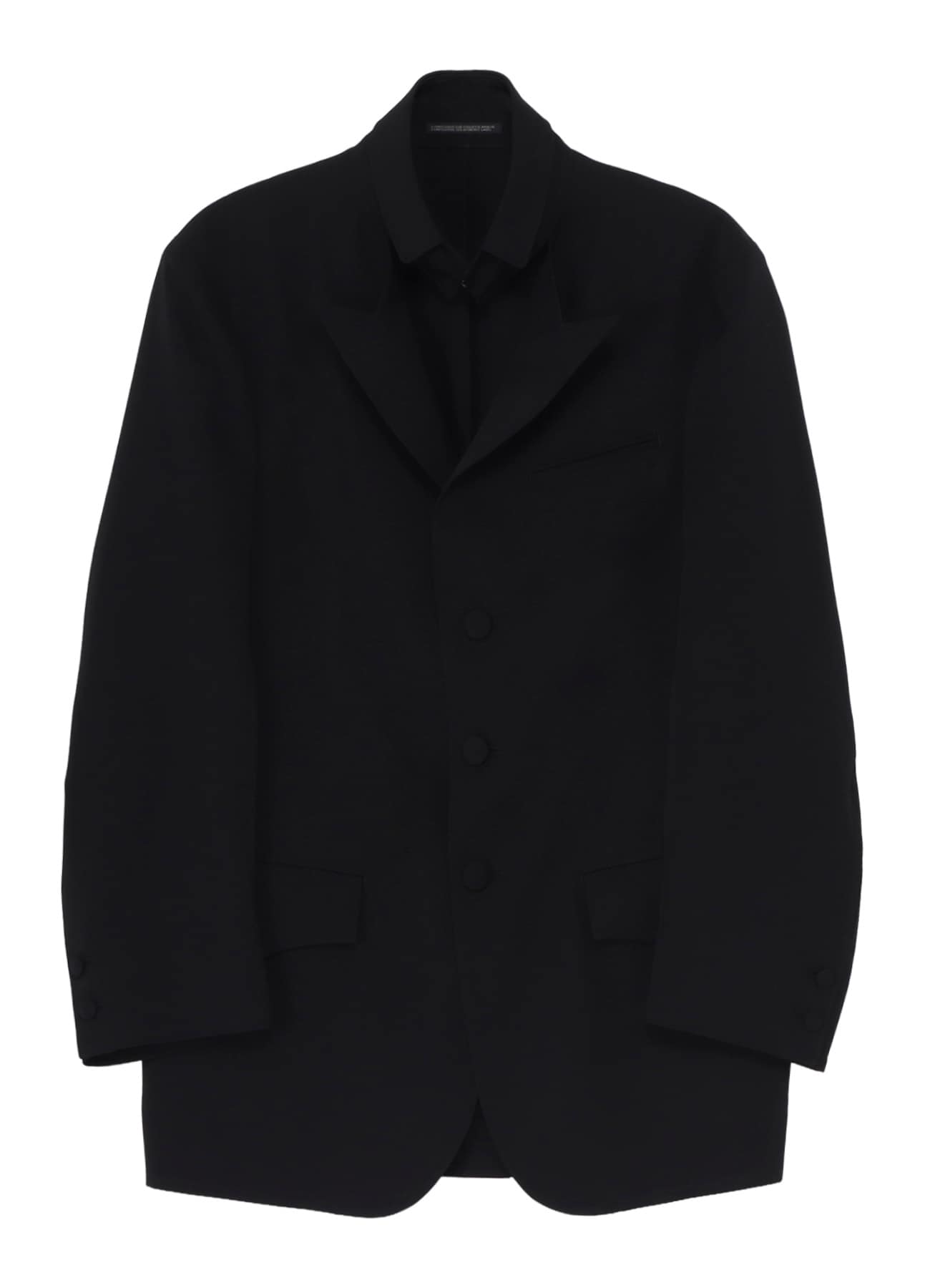 WOOL GABARDINE OPENED SLEEVE JACKET
