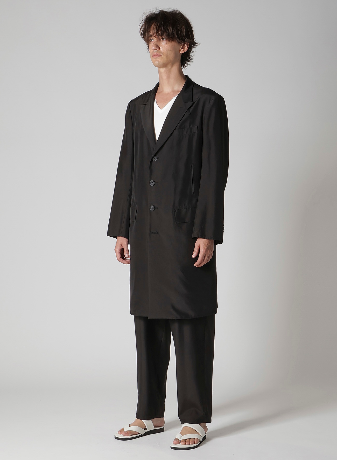 SILK HABUTAE 4 BUTTONS LONG SUIT