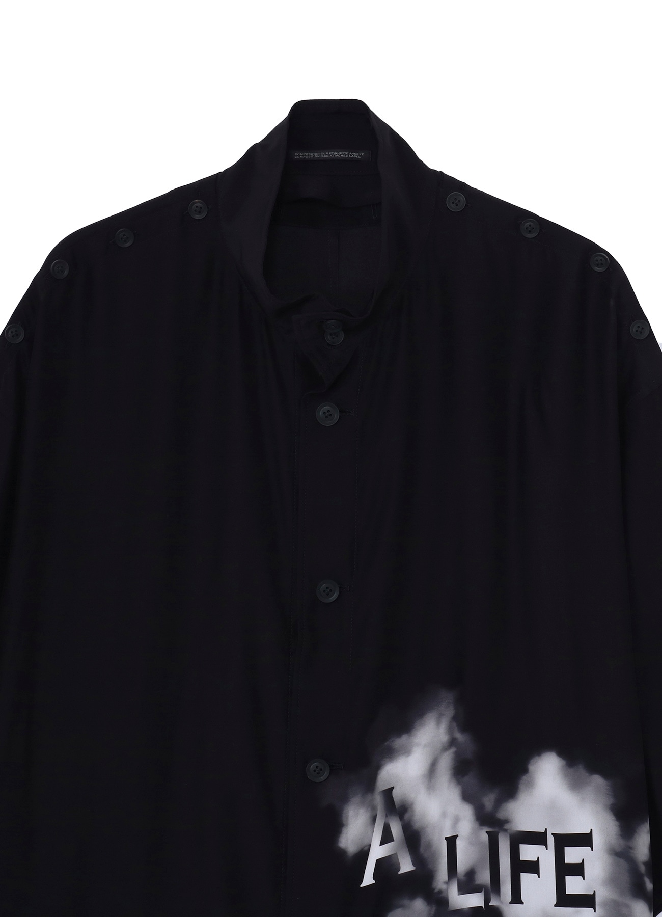 MESSAGE PRINTED SMOKE BUTTON OPENED JACKET