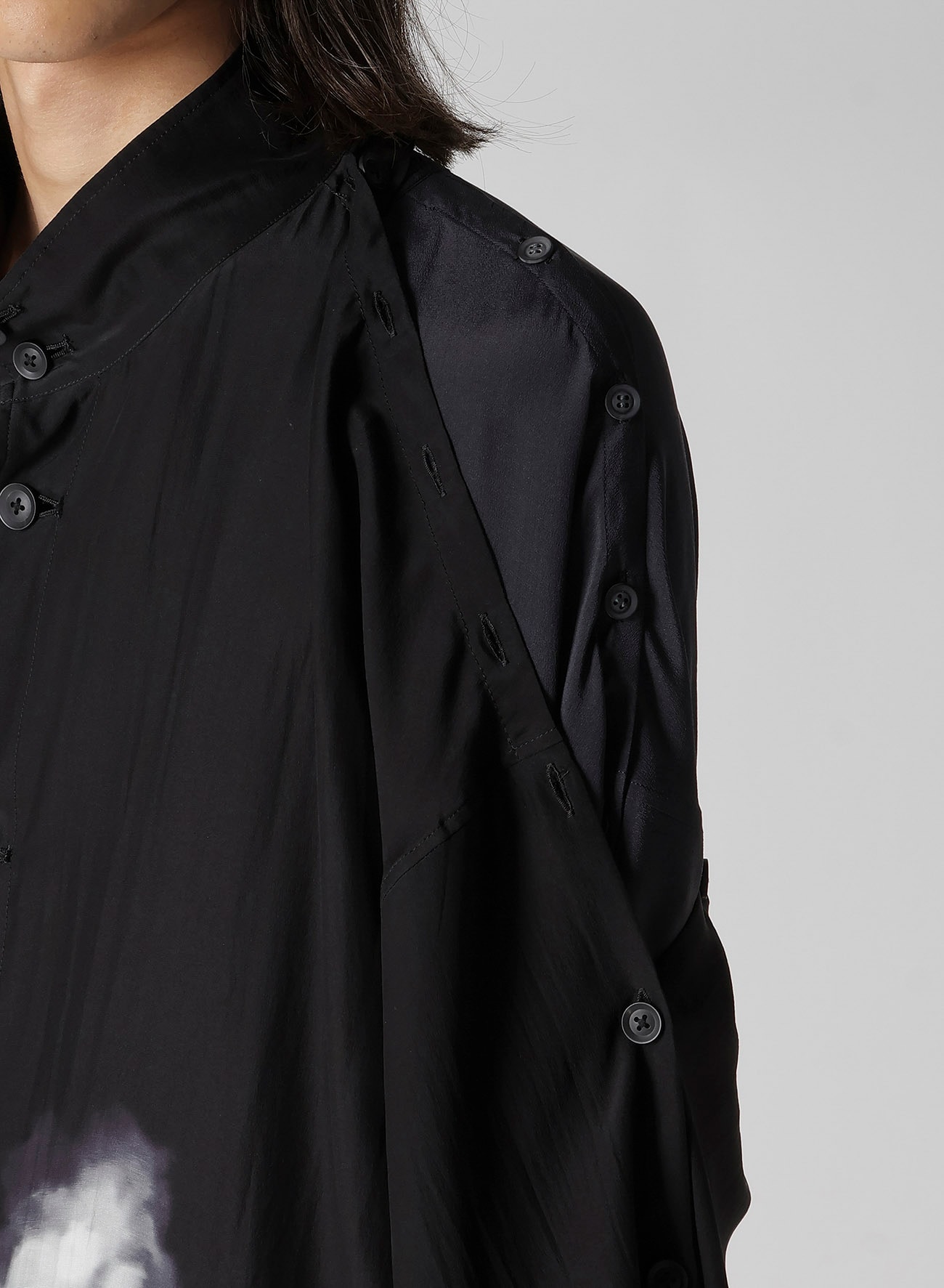 MESSAGE PRINTED SMOKE BUTTON OPENED JACKET