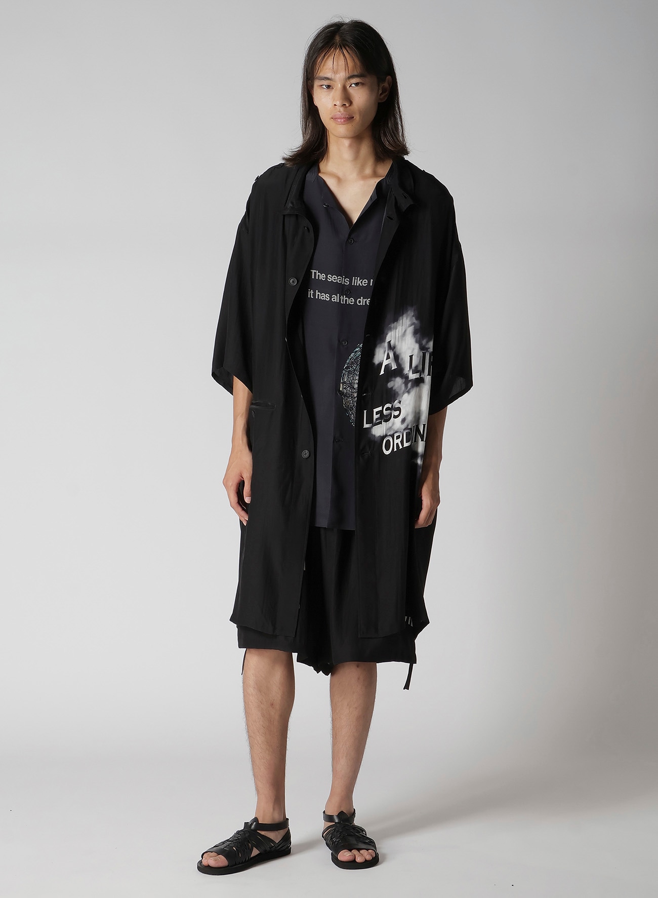 MESSAGE PRINTED SMOKE BUTTON OPENED JACKET