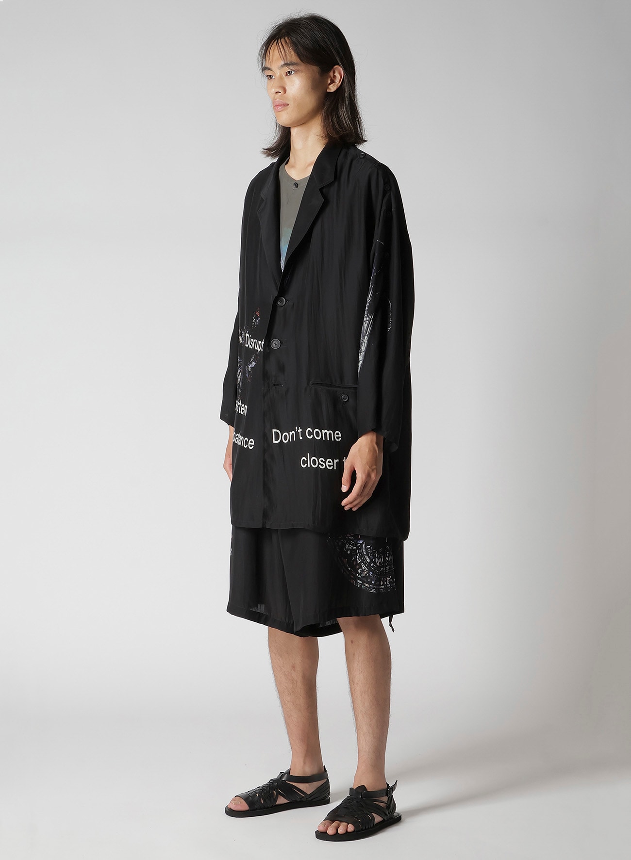 MARINE LIFE PRINTED BUTTON OPENED STAND JACKET