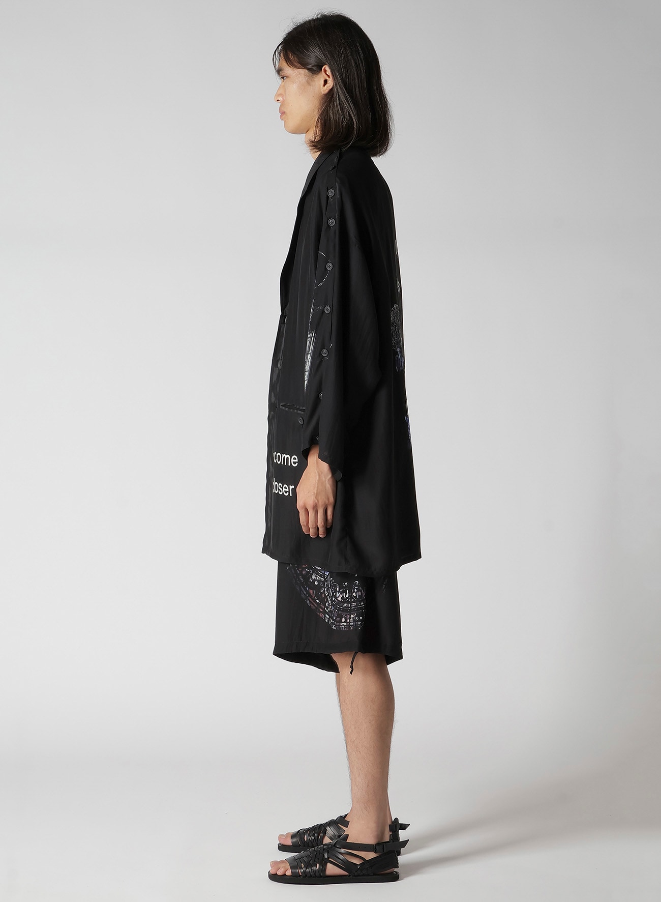 MARINE LIFE PRINTED BUTTON OPENED STAND JACKET