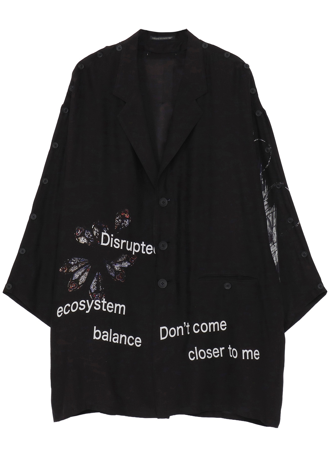 MARINE LIFE PRINTED BUTTON OPENED STAND JACKET