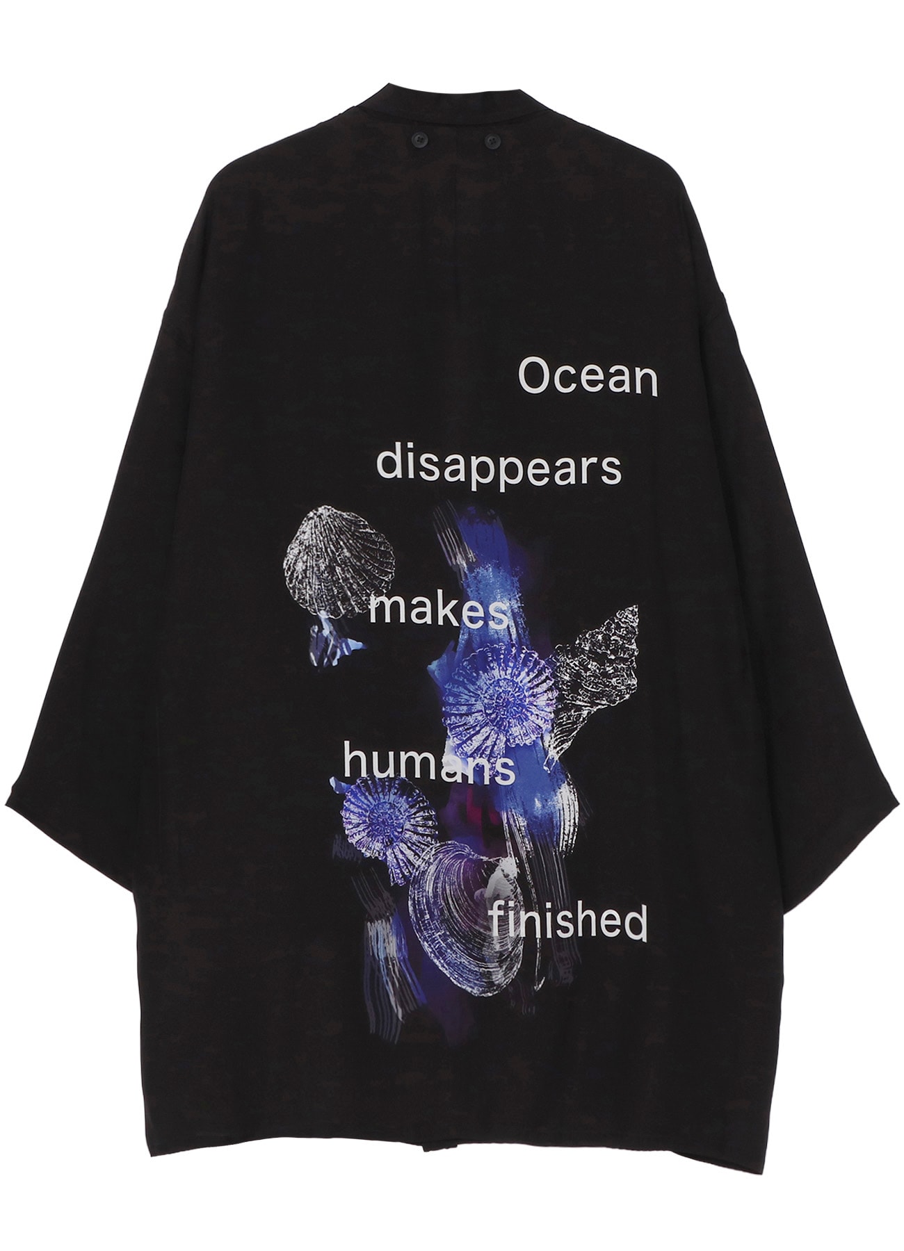 MARINE LIFE PRINTED BUTTON OPENED STAND JACKET