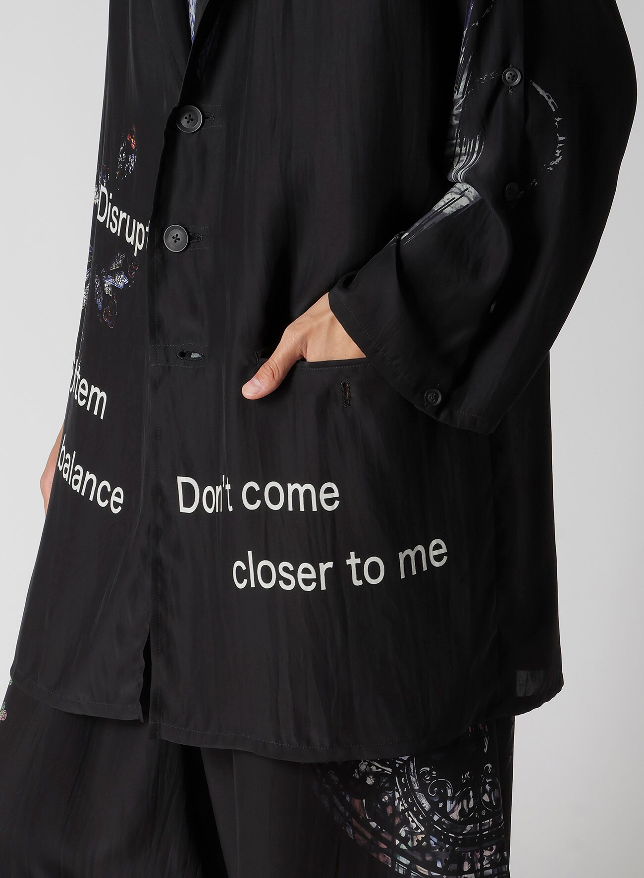 MARINE LIFE PRINTED BUTTON OPENED STAND JACKET