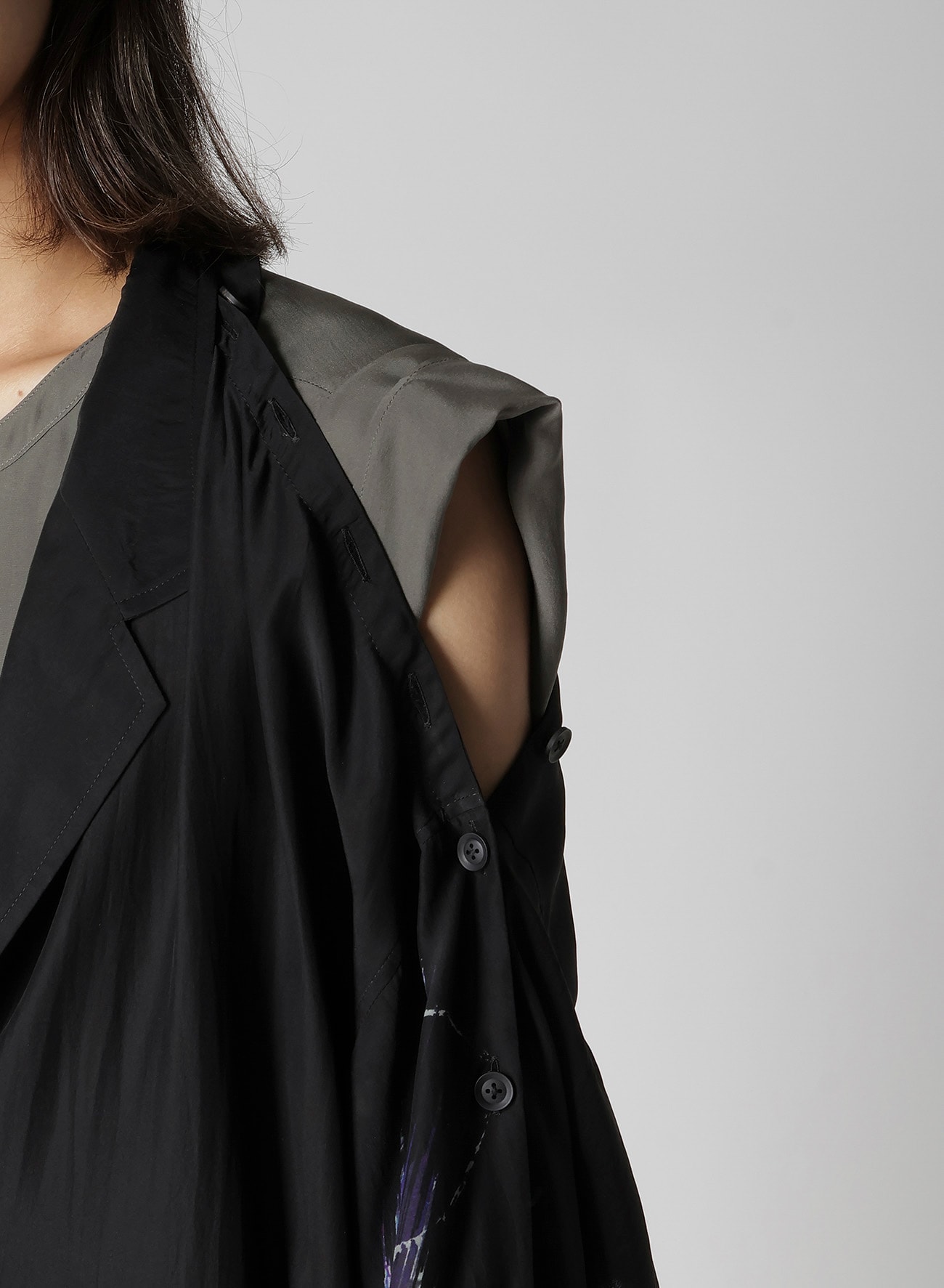 MARINE LIFE PRINTED BUTTON OPENED STAND JACKET