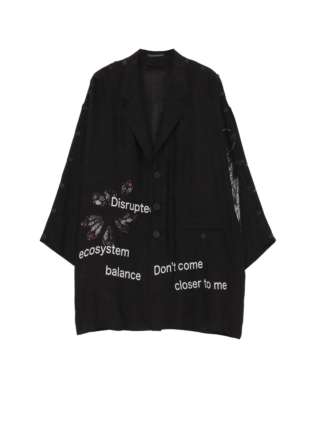 MARINE LIFE PRINTED BUTTON OPENED STAND JACKET