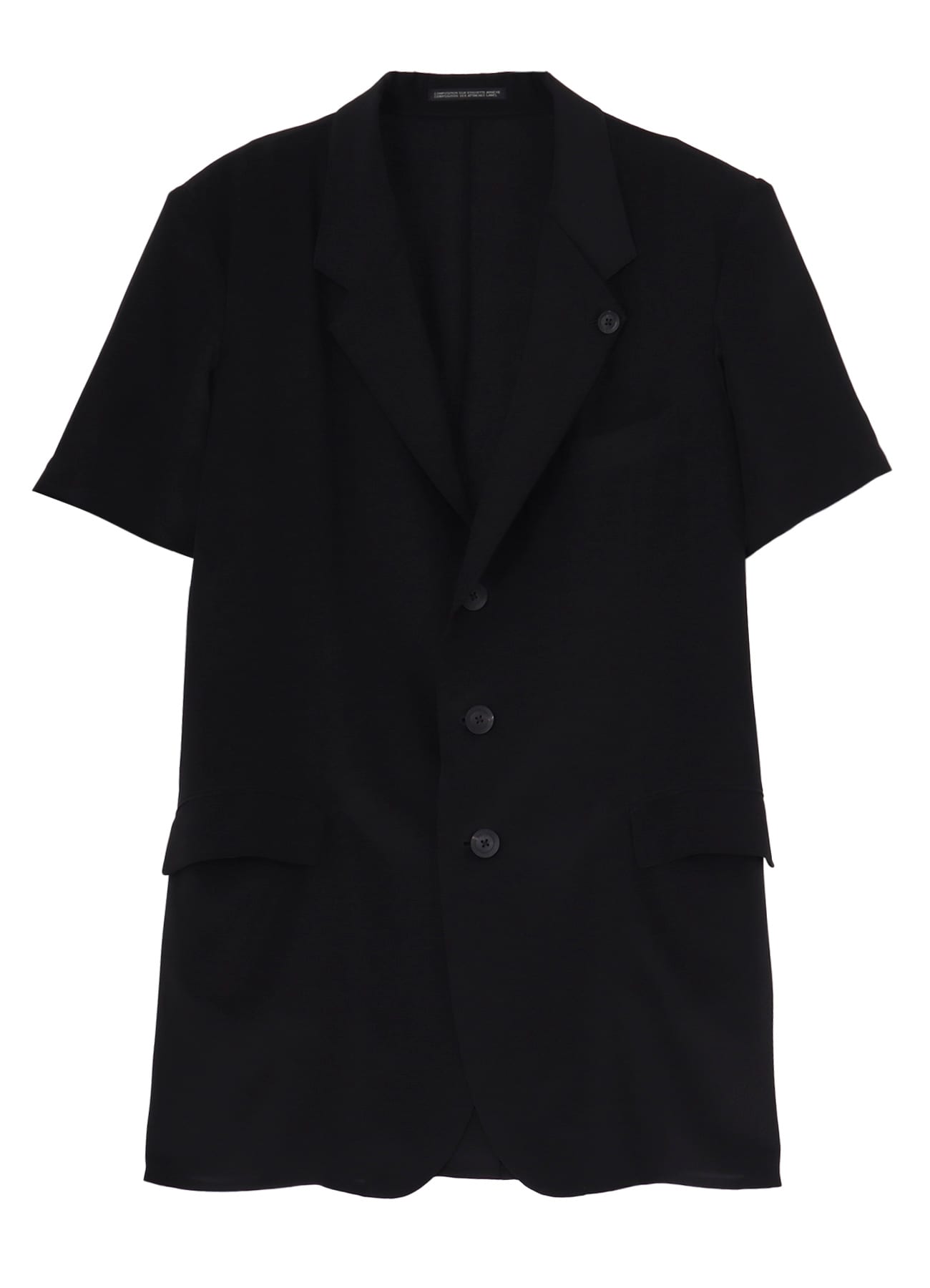 CREPE DE CHINE DOUBLE LAPEL SHORT SLEEVE JACKET