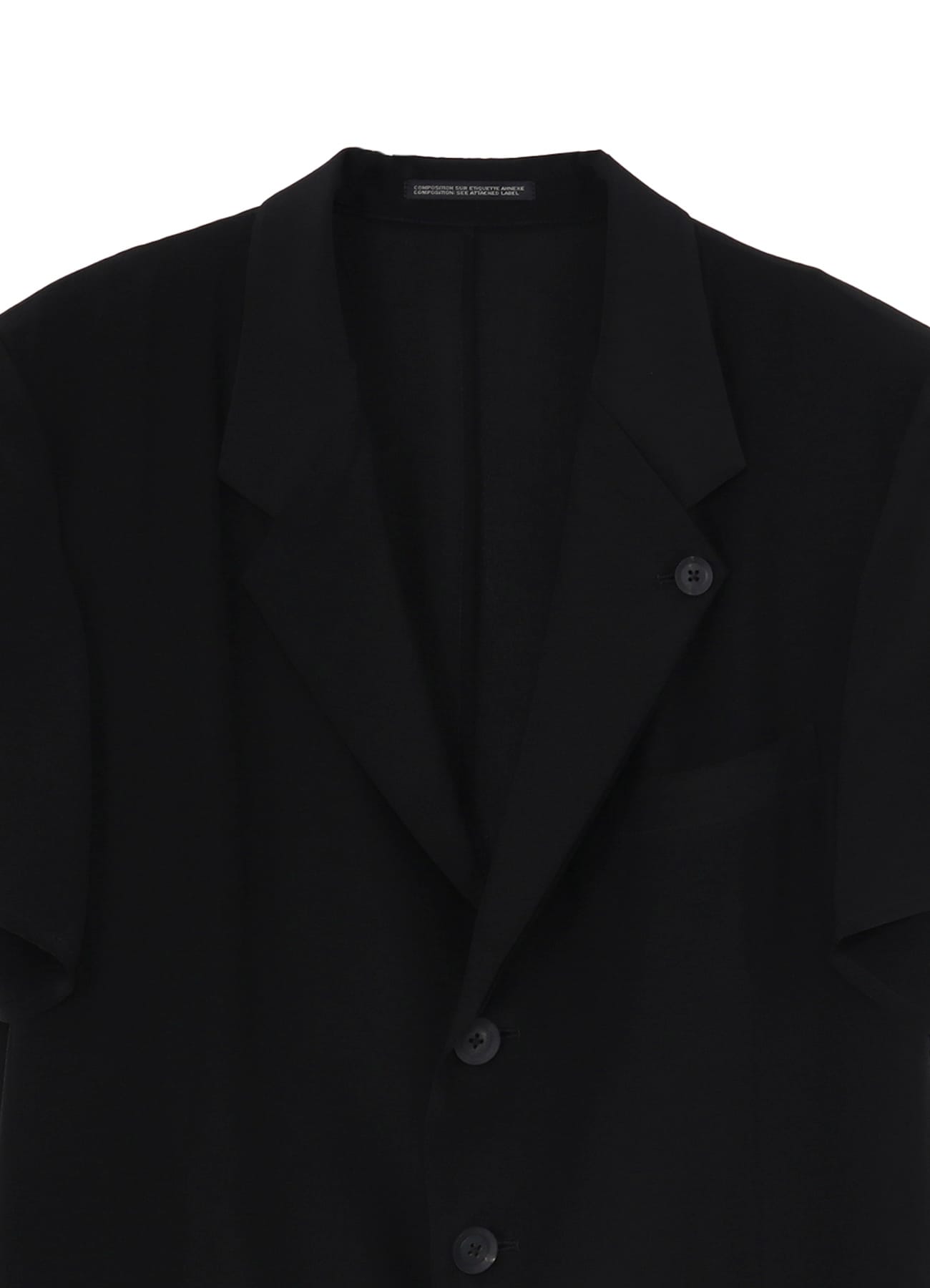 CREPE DE CHINE DOUBLE LAPEL SHORT SLEEVE JACKET