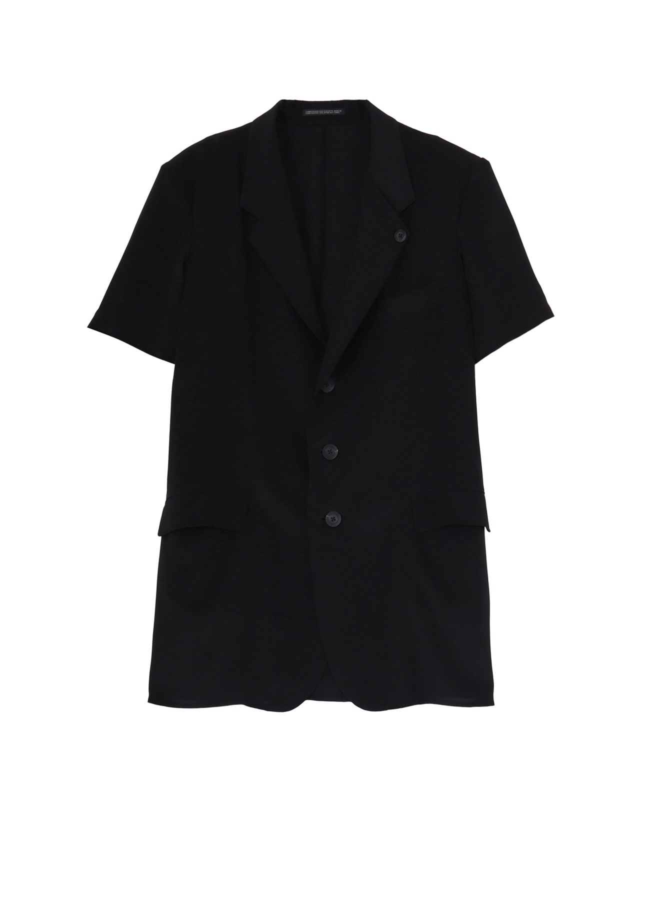 CREPE DE CHINE DOUBLE LAPEL SHORT SLEEVE JACKET