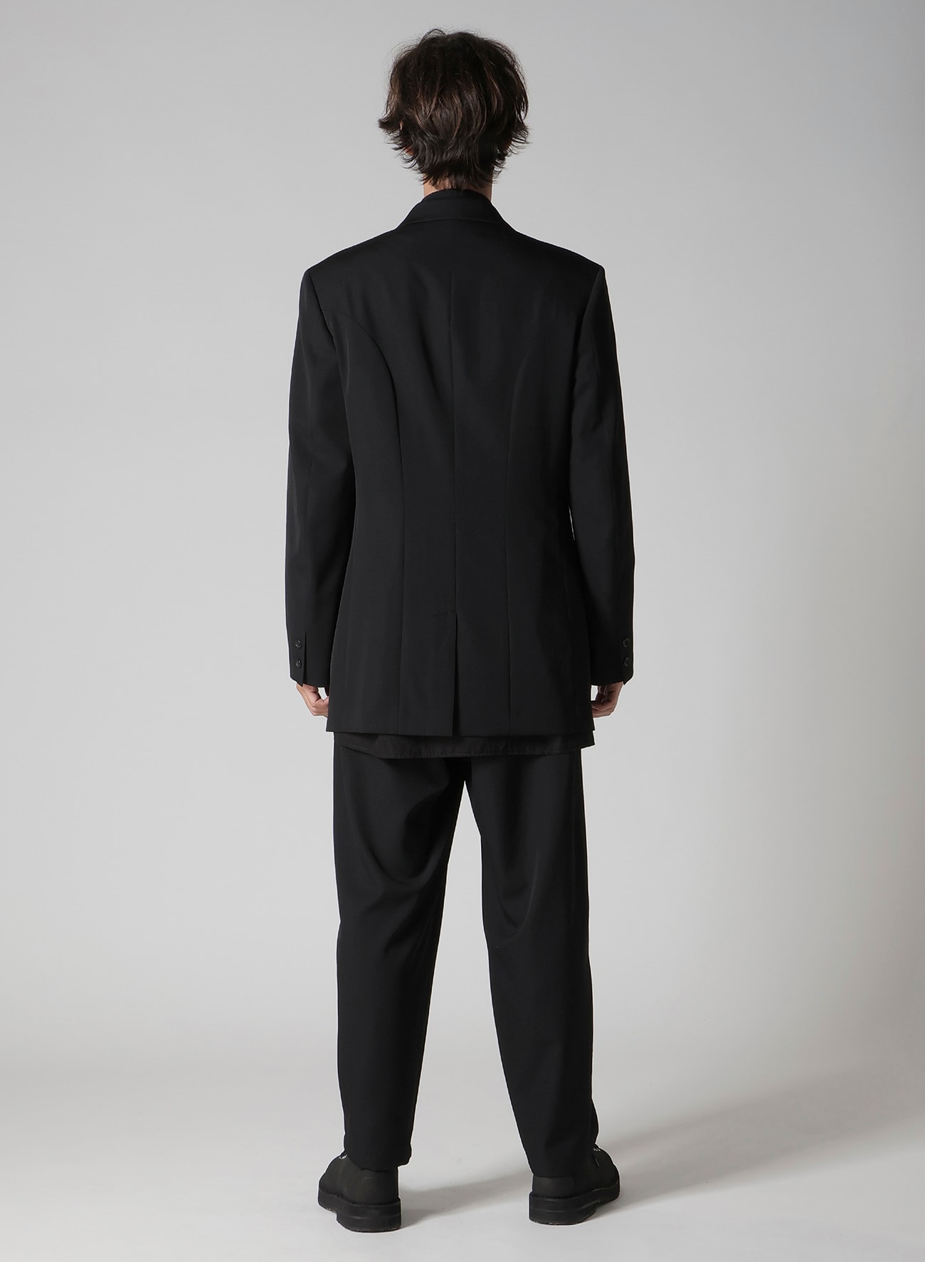 WOOL GABARDINE 3 BUTTON WOOL GABARDINE JACKET