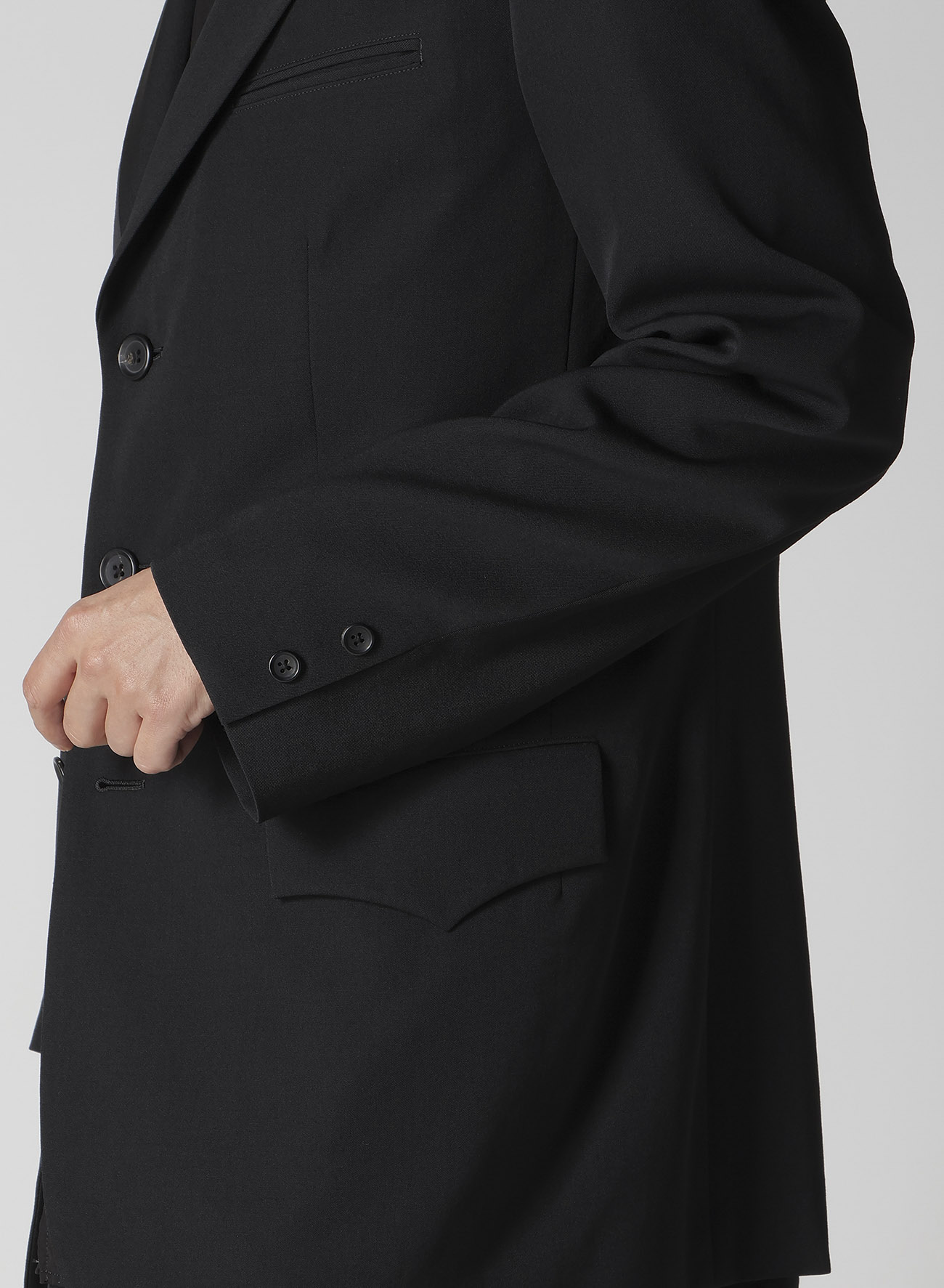 WOOL GABARDINE 3 BUTTON WOOL GABARDINE JACKET