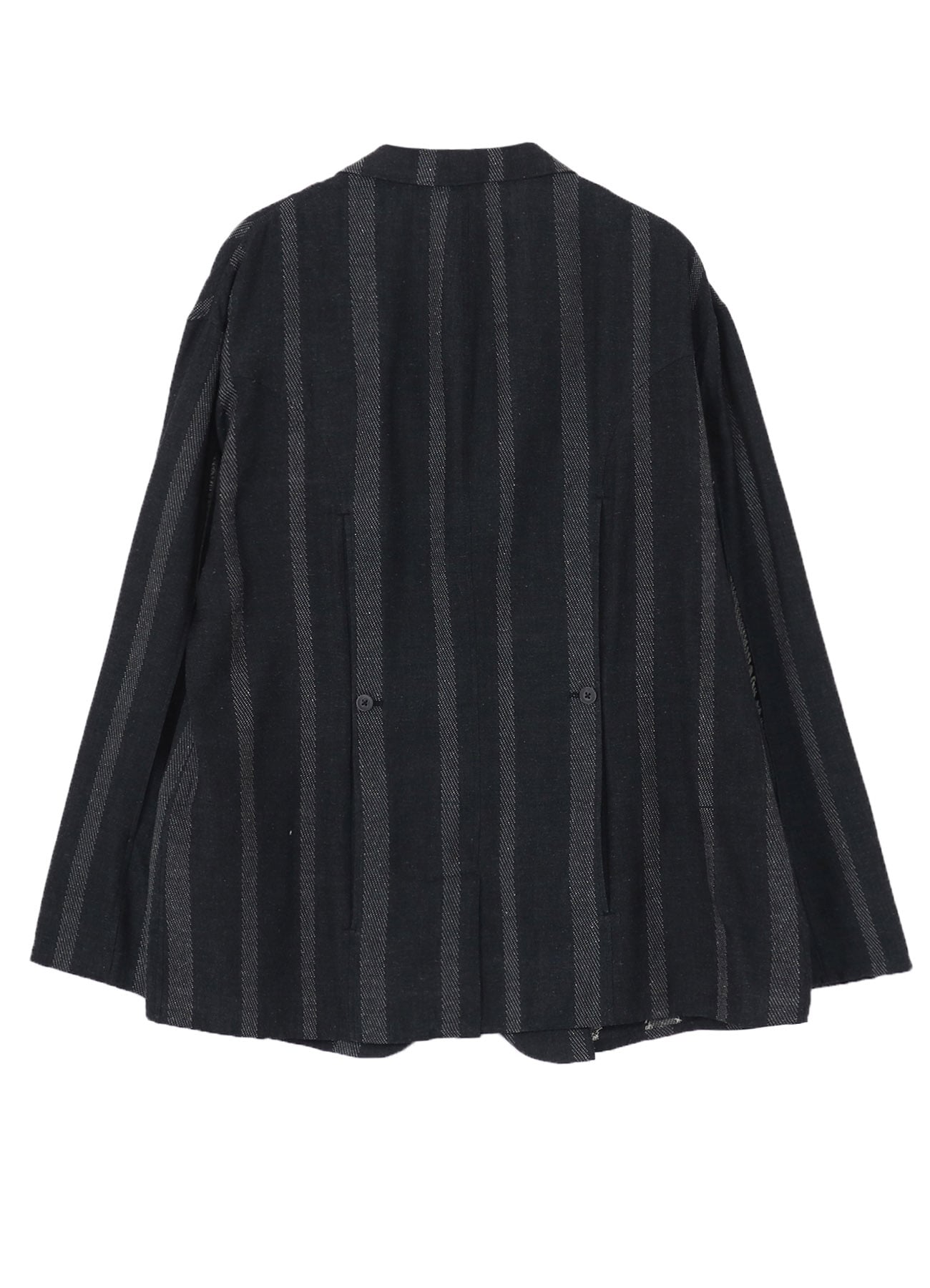 SILK/COTTON STRIPE PATTERN SLIT JACKET