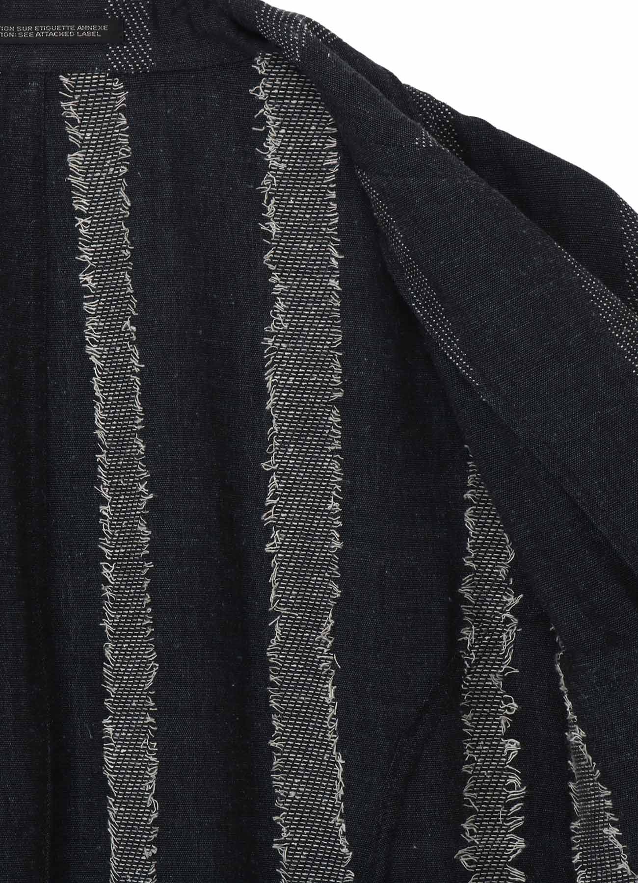 SILK/COTTON STRIPE PATTERN SLIT JACKET