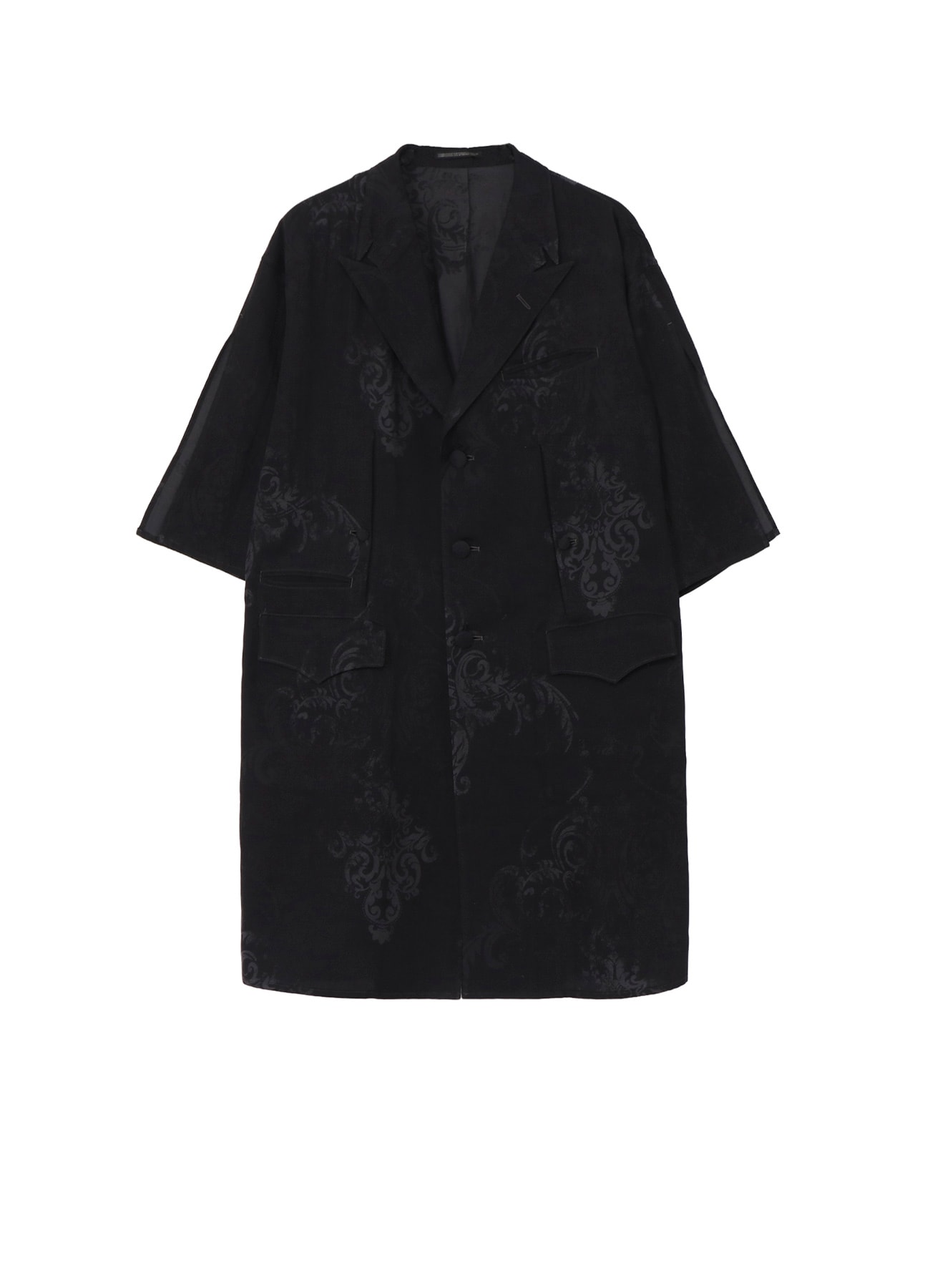 JACQUARD PATTERN SLIT DESIGN JACKET