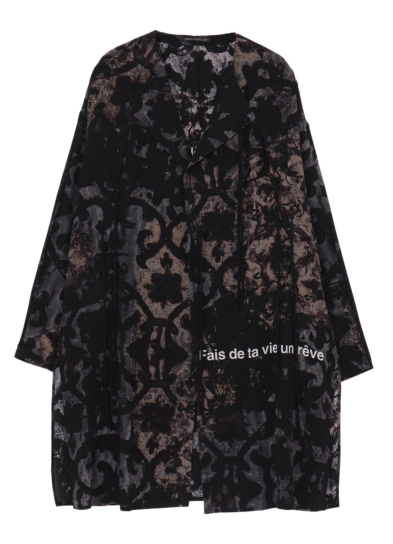 BAROQUE PATTERN COLLARLESS JACKET