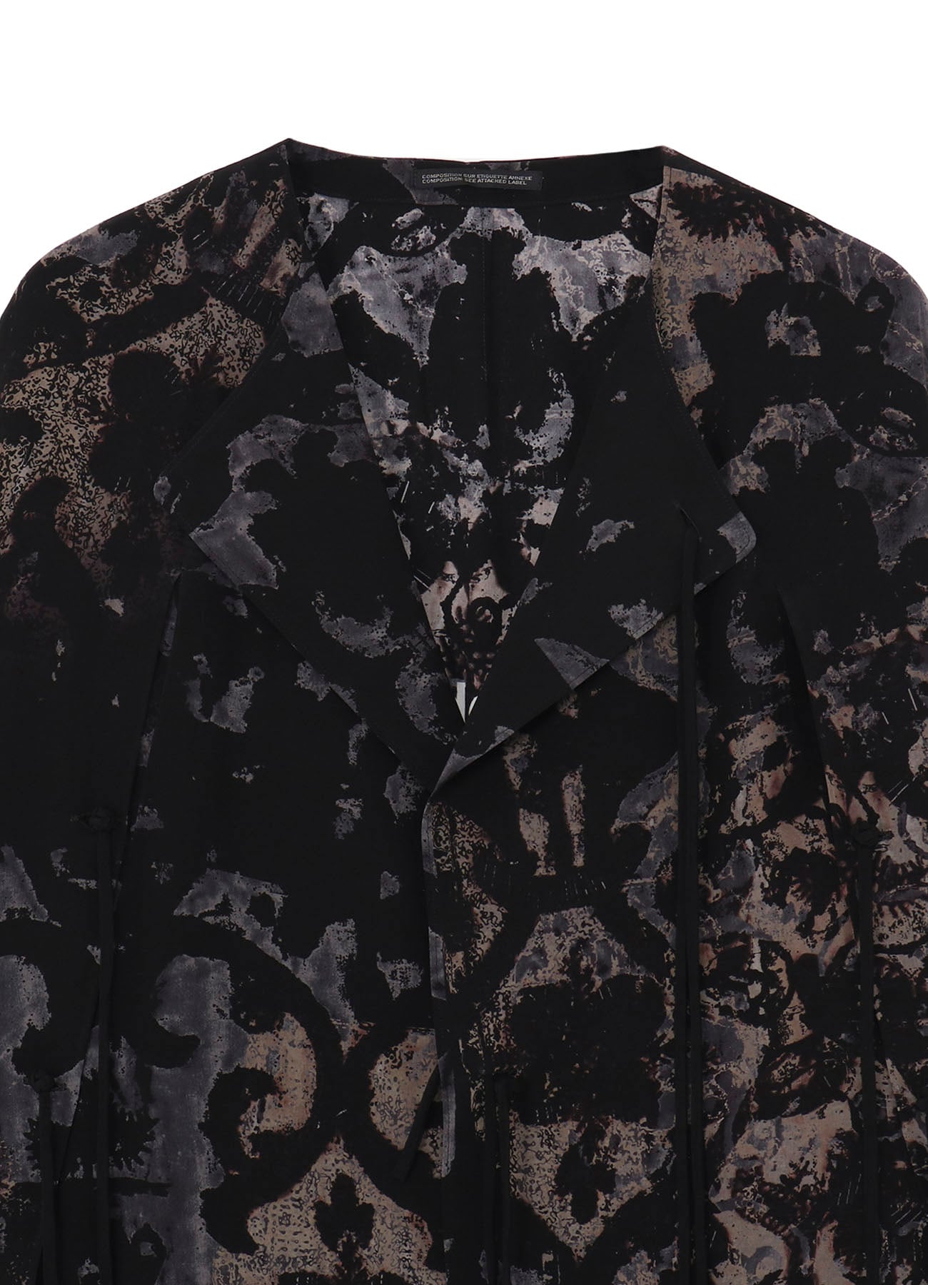 BAROQUE PATTERN COLLARLESS JACKET