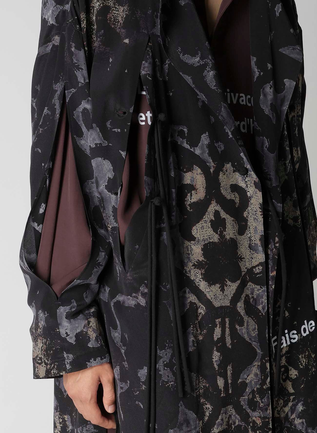 BAROQUE PATTERN COLLARLESS JACKET