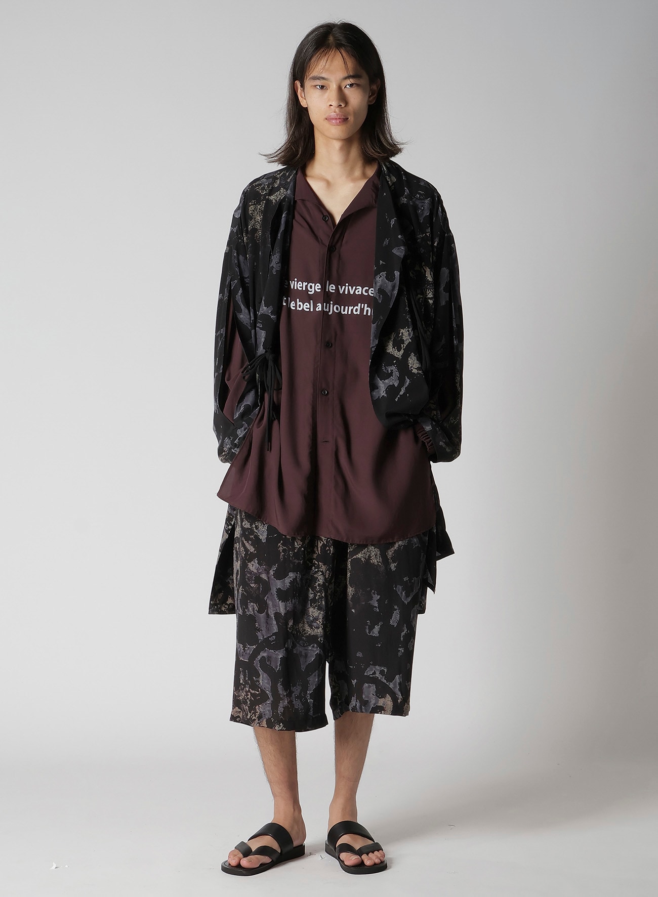 BAROQUE PATTERN COLLARLESS JACKET