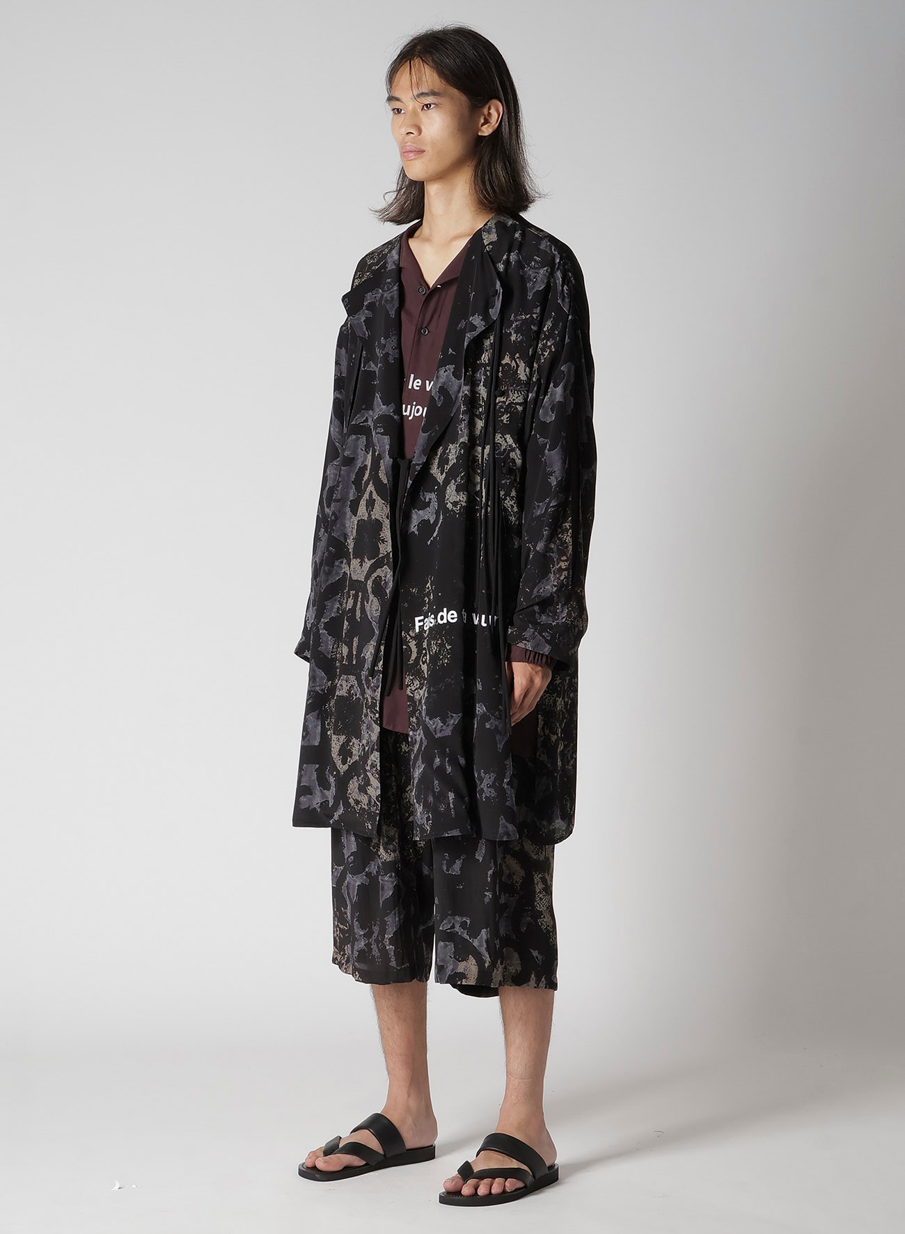 BAROQUE PATTERN COLLARLESS JACKET