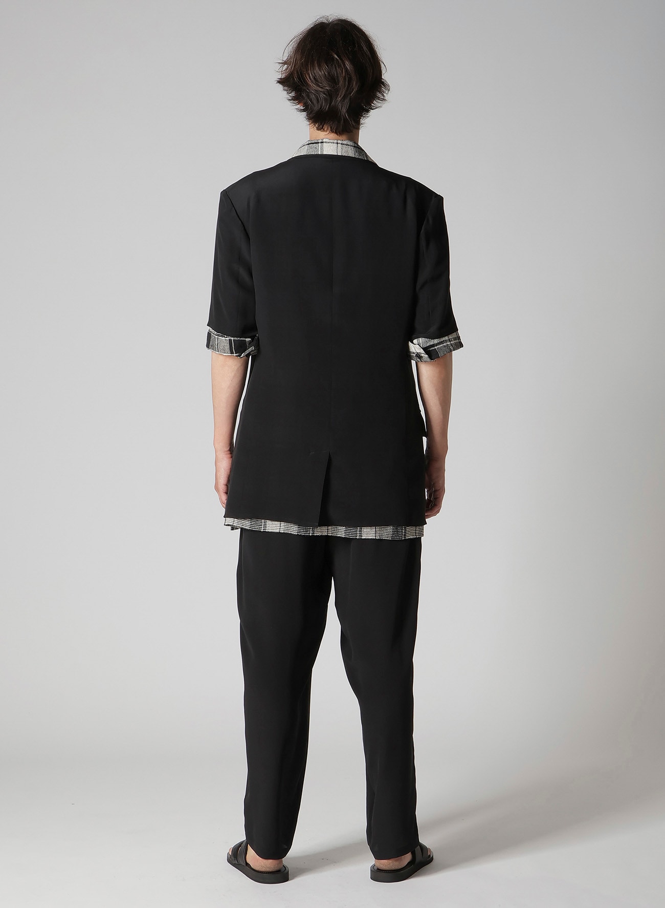 CREPE DE CHINE 6 POCKETS SHORT SLEEVE SUIT JACKET