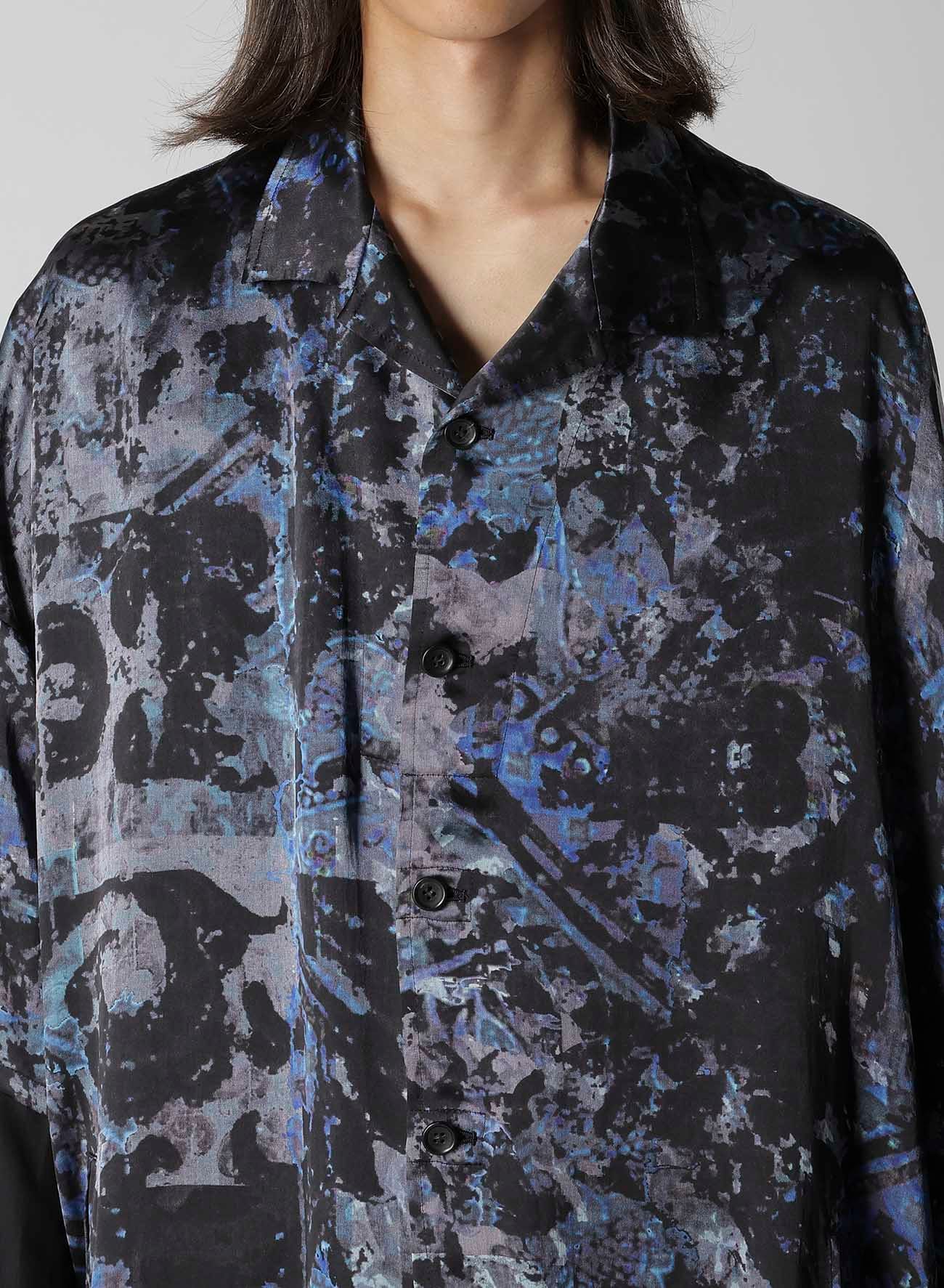 SEA MOTIF/LINING PRINTED CAPE JACKET