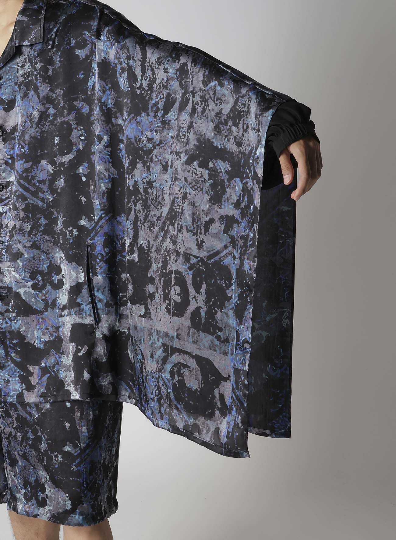SEA MOTIF/LINING PRINTED CAPE JACKET