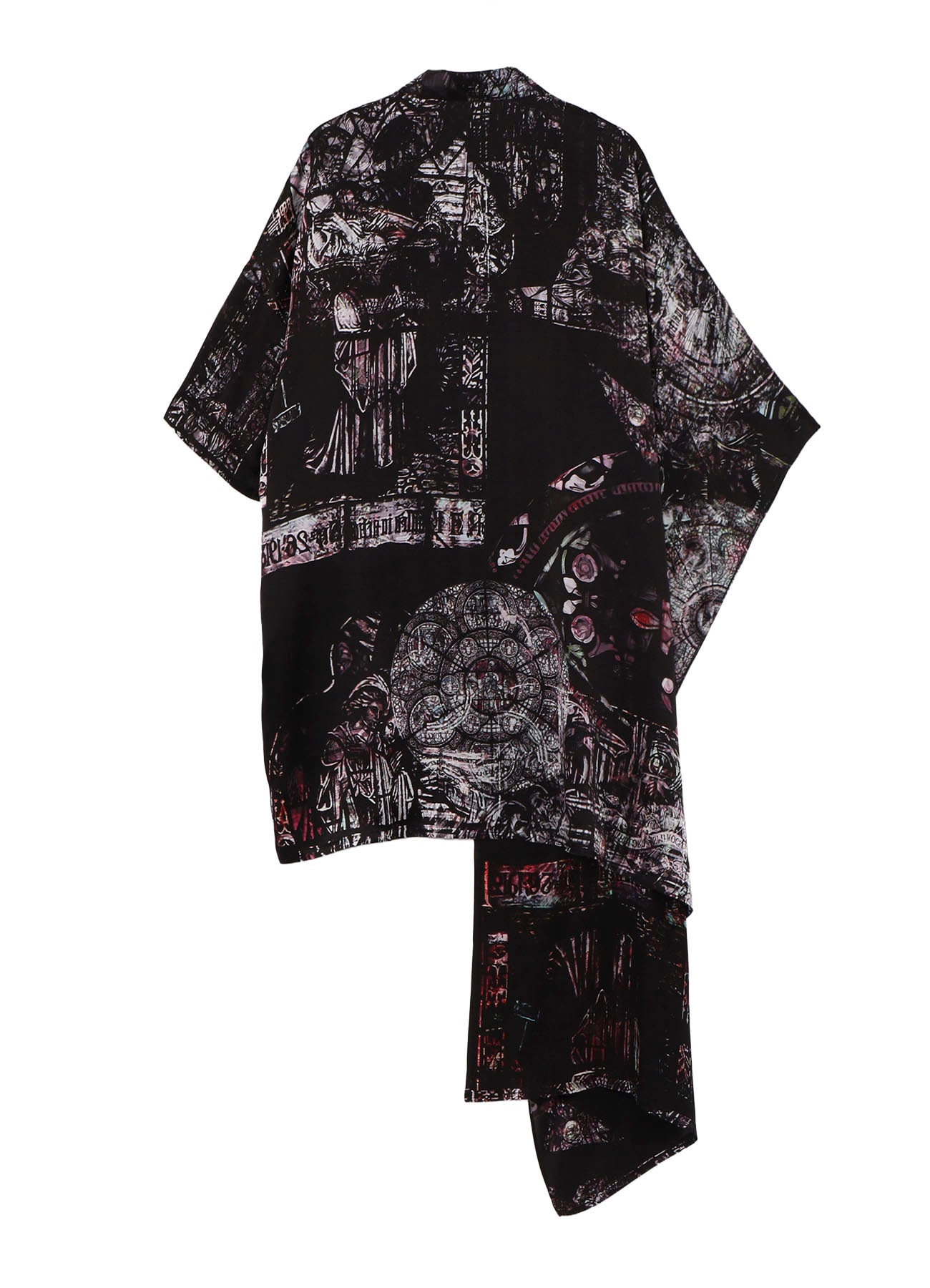 BLACK/LINING PRINTED LONG CAPE JACKET
