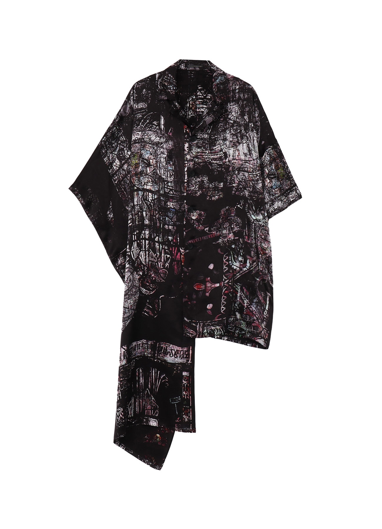 BLACK/LINING PRINTED LONG CAPE JACKET