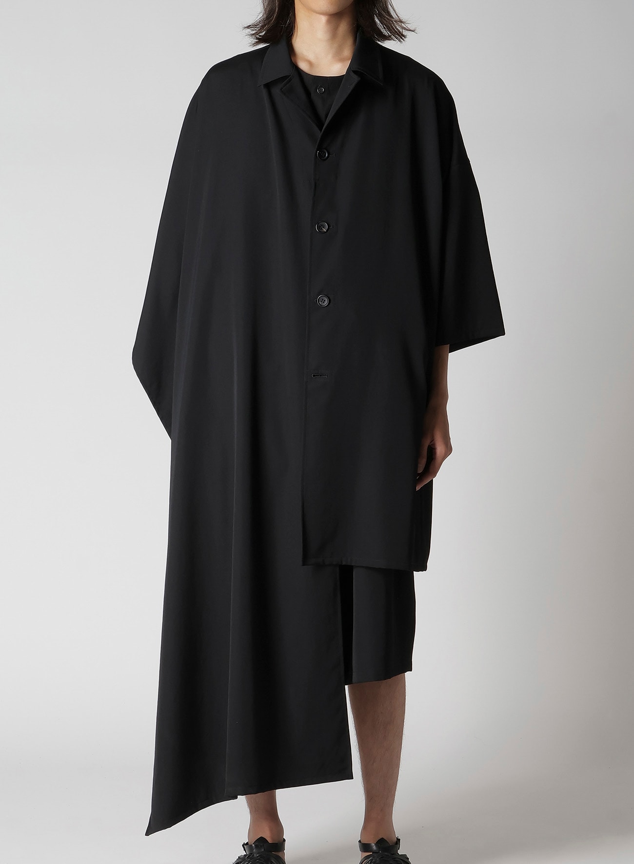 WOOL GABARDINE WOOL GABARDINE LONG CAPE JACKET