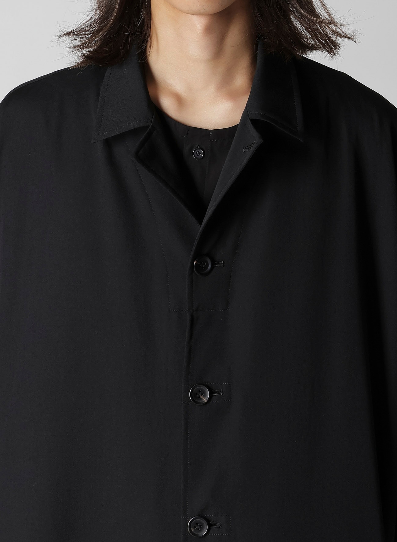 WOOL GABARDINE WOOL GABARDINE LONG CAPE JACKET