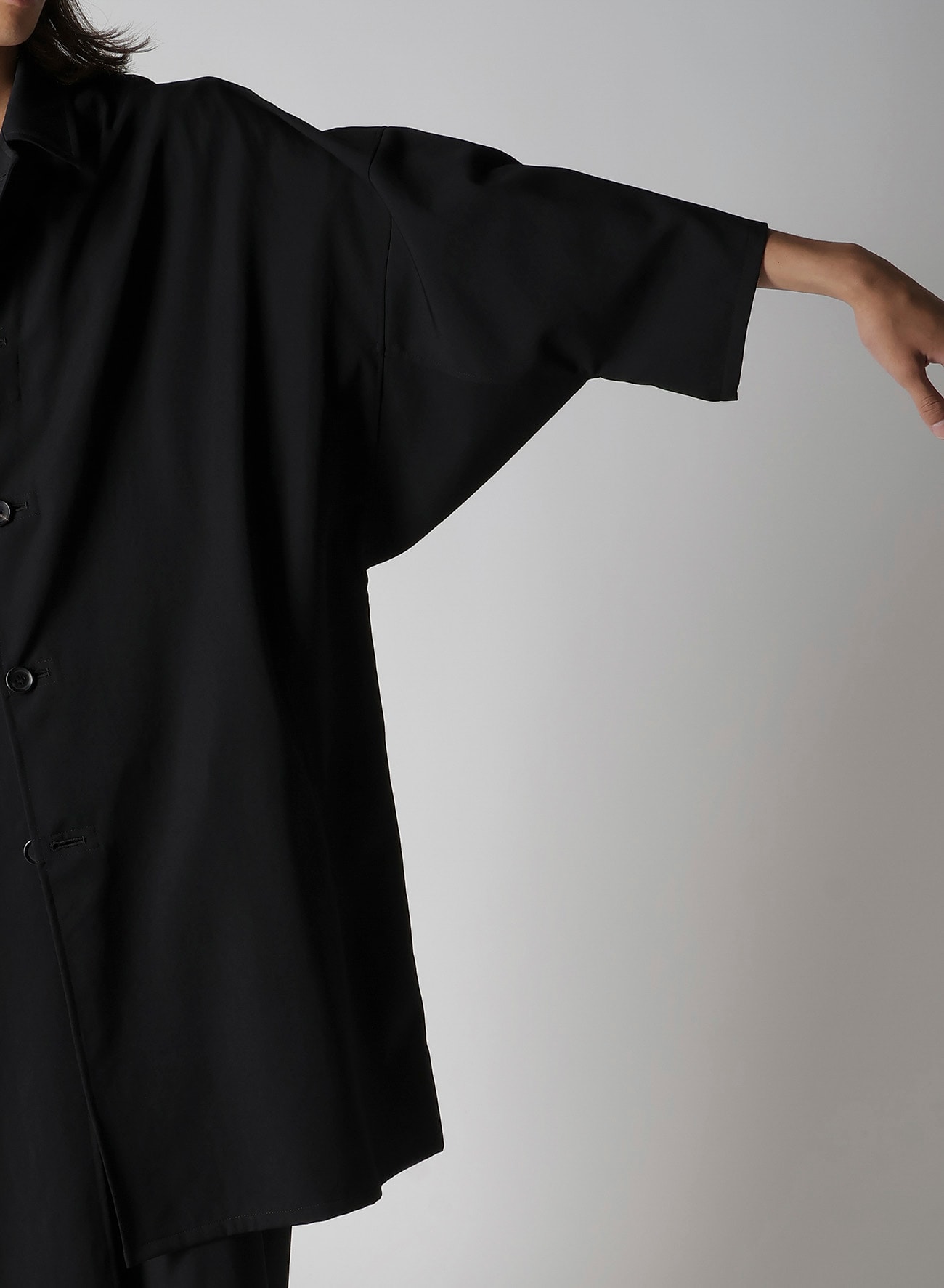 WOOL GABARDINE WOOL GABARDINE LONG CAPE JACKET