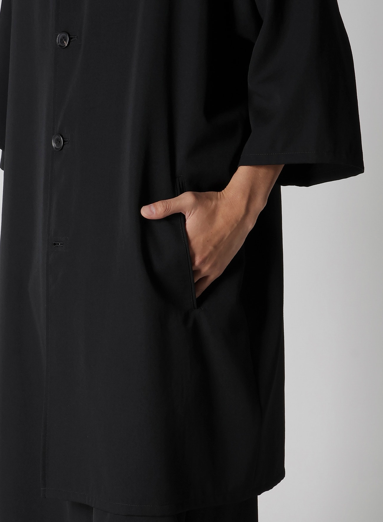 WOOL GABARDINE WOOL GABARDINE LONG CAPE JACKET