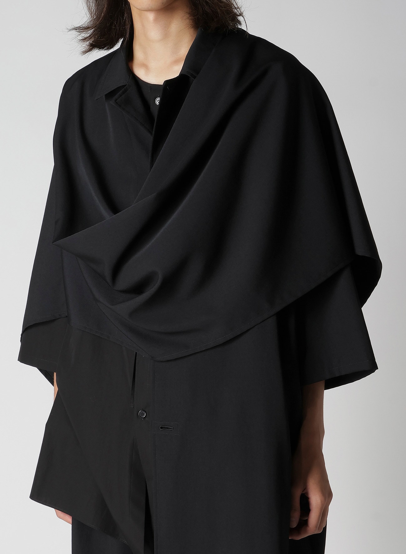 WOOL GABARDINE WOOL GABARDINE LONG CAPE JACKET
