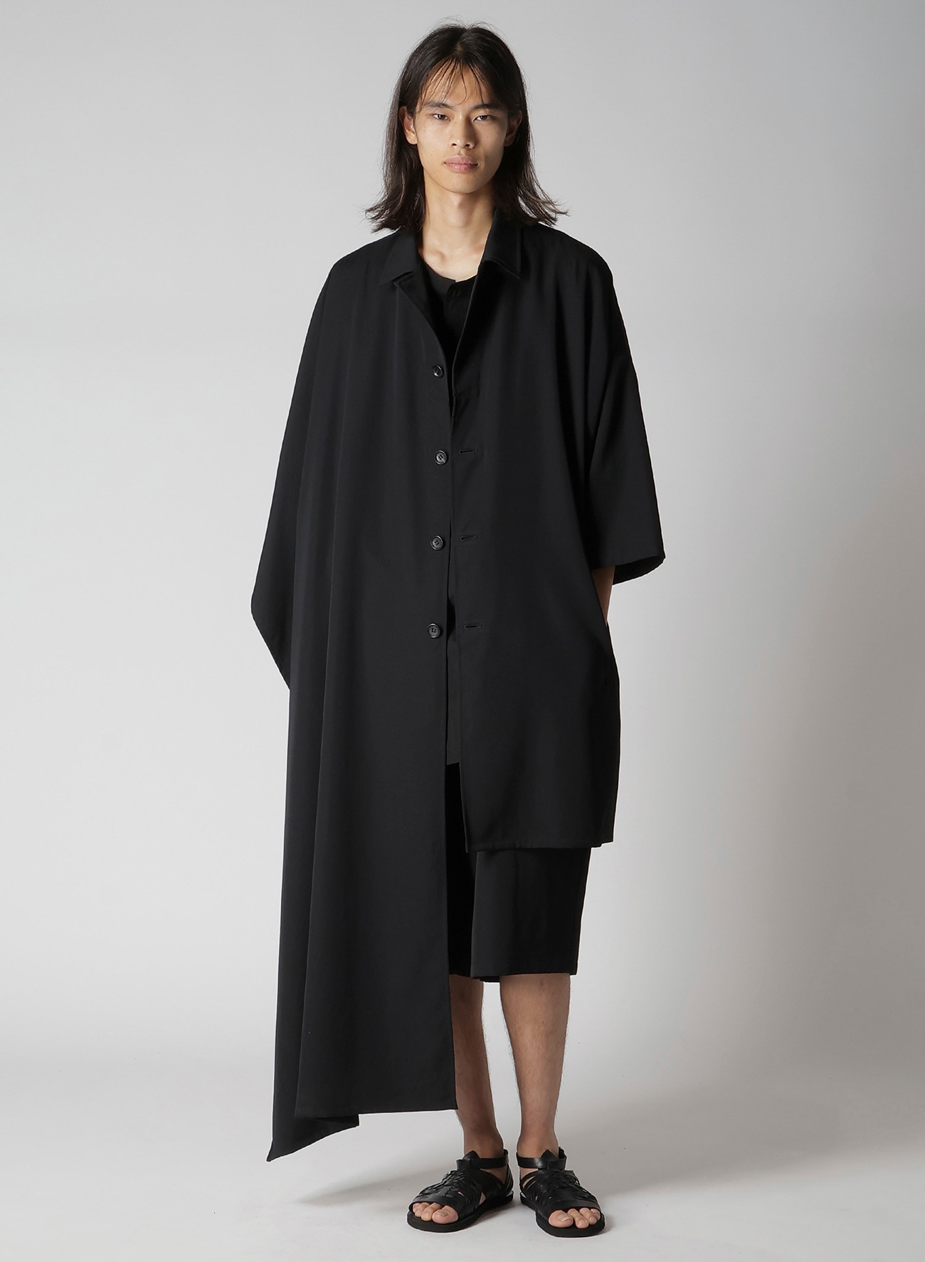WOOL GABARDINE WOOL GABARDINE LONG CAPE JACKET