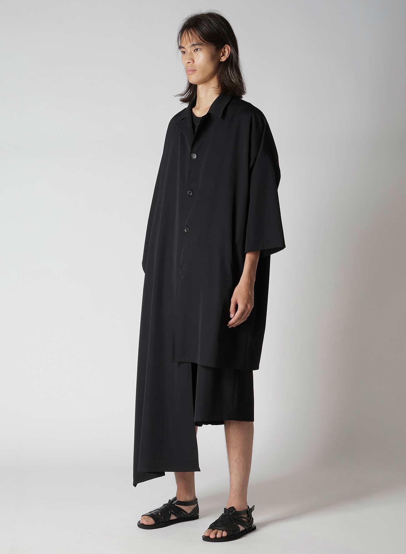 WOOL GABARDINE WOOL GABARDINE LONG CAPE JACKET