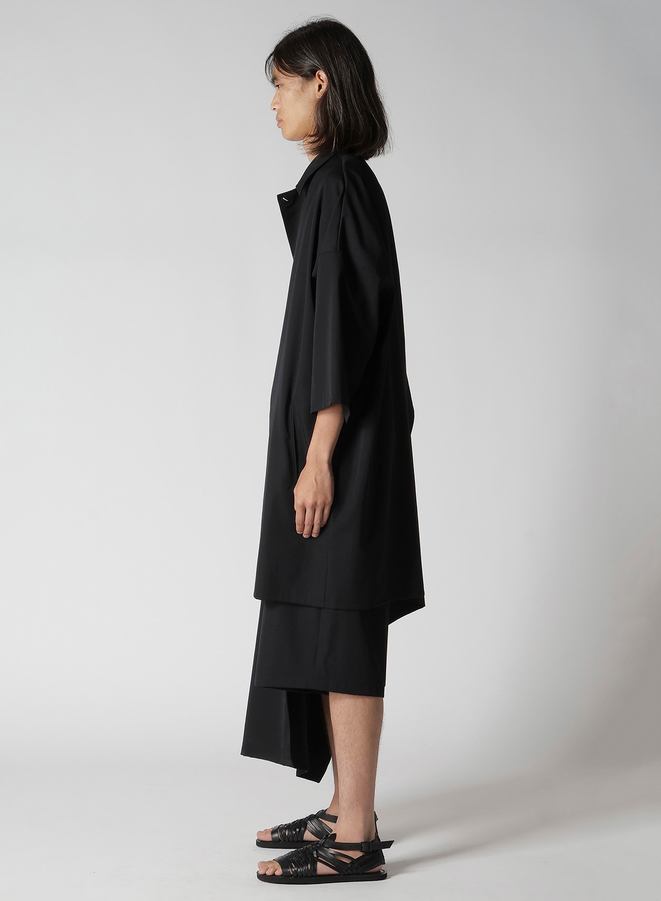 WOOL GABARDINE WOOL GABARDINE LONG CAPE JACKET