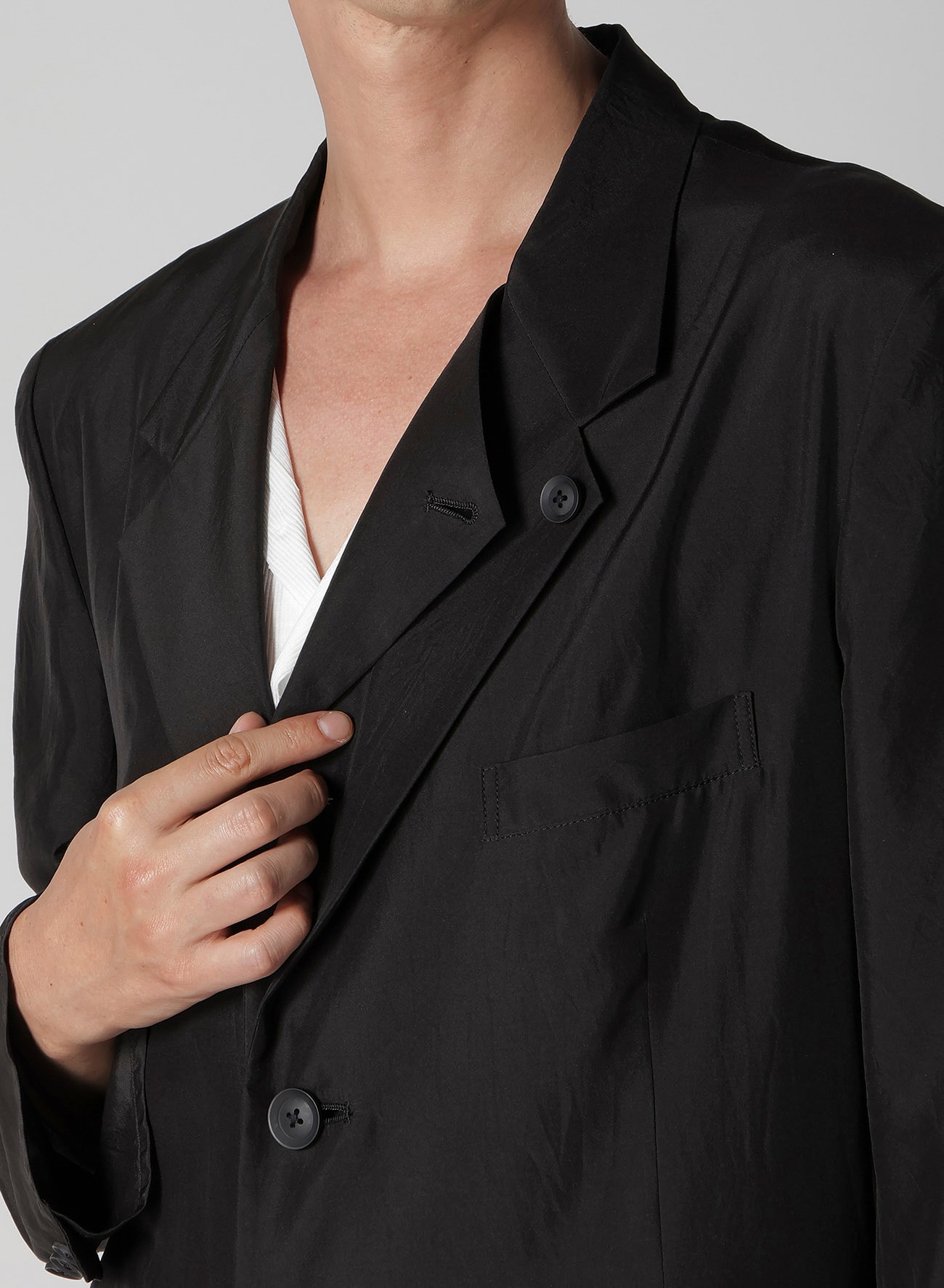 SILK HABUTAE DOUBLE LAPEL JACKET