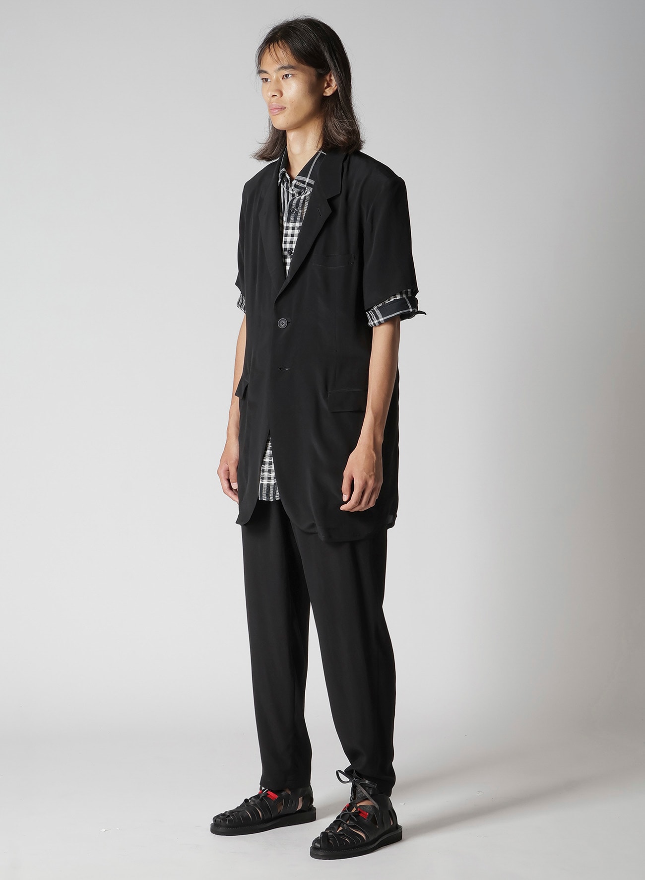 CREPE DE CHINE SHORT SLEEVE 2 BUTTONS JACKET