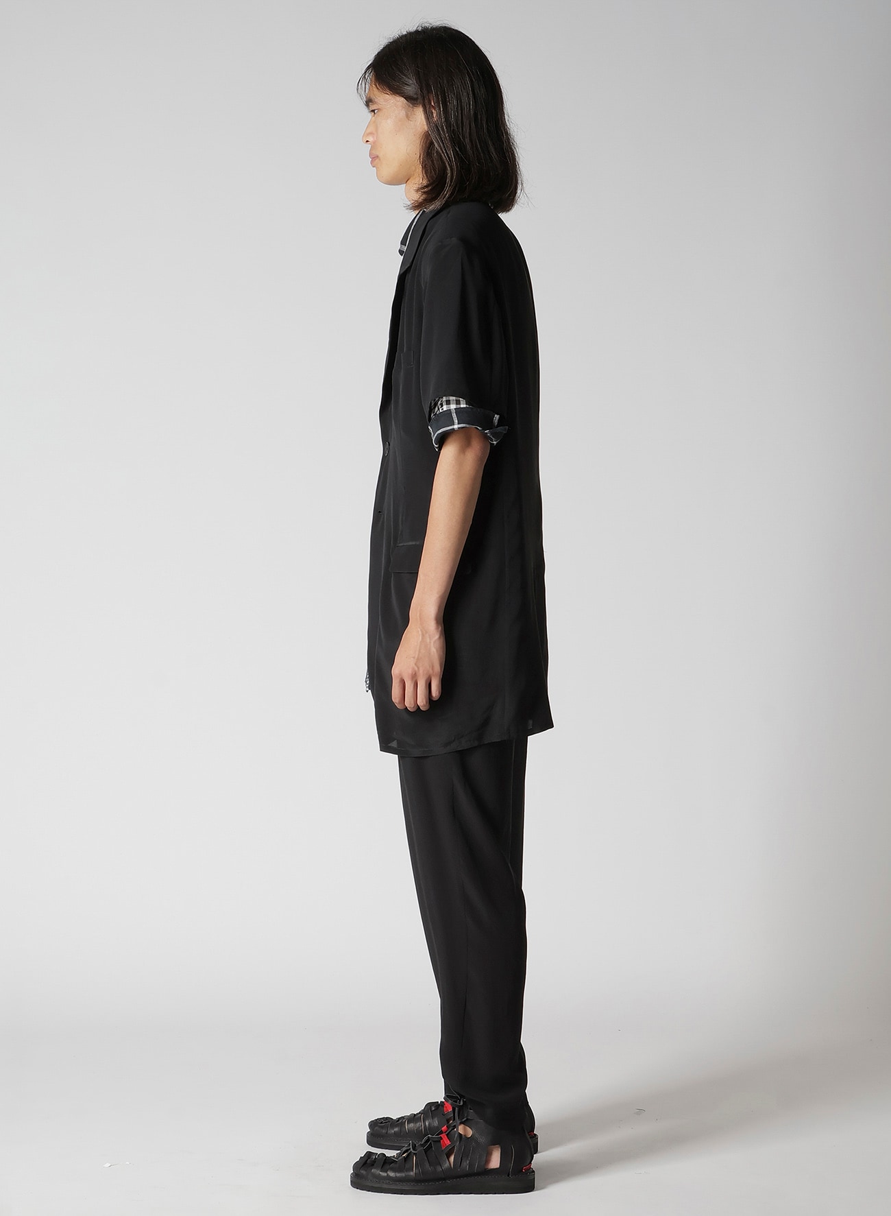 CREPE DE CHINE SHORT SLEEVE 2 BUTTONS JACKET