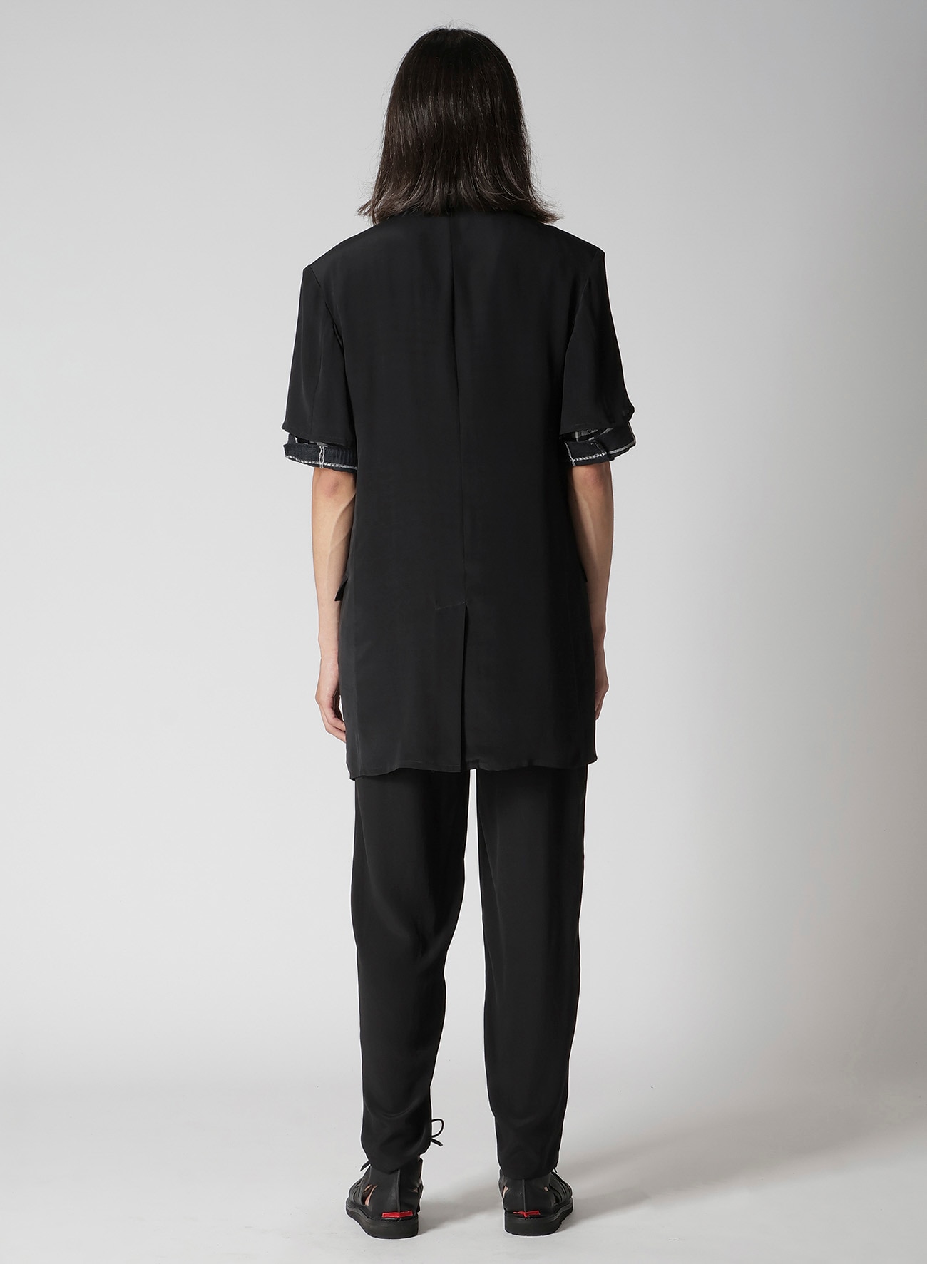 CREPE DE CHINE SHORT SLEEVE 2 BUTTONS JACKET