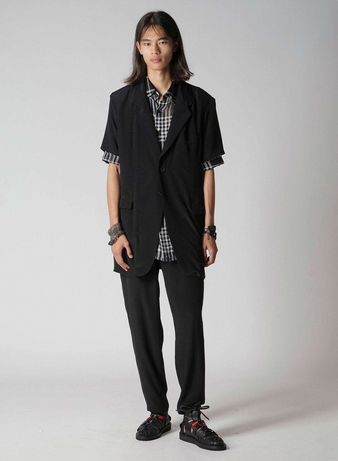 CREPE DE CHINE SHORT SLEEVE 2 BUTTONS JACKET