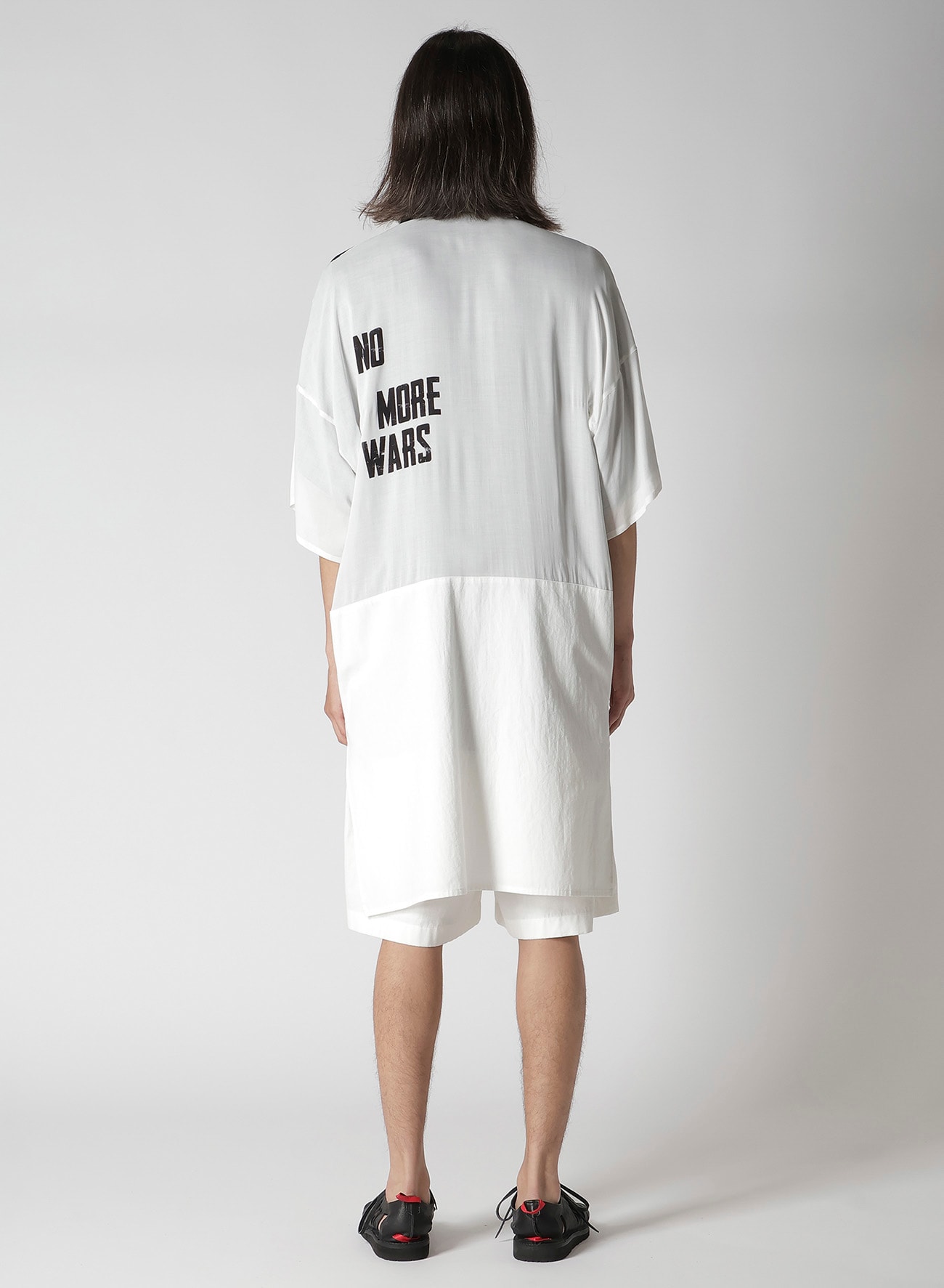 MESSAGE PRINTED PANELED COLLAR  JACKET